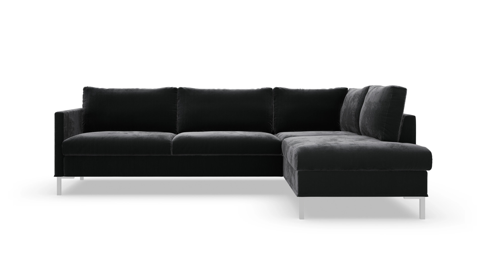 Jacobsen Hussen-Sofa Ansicht des Produktes Jacobsen Sofa mit Rec rechts in Cord grau