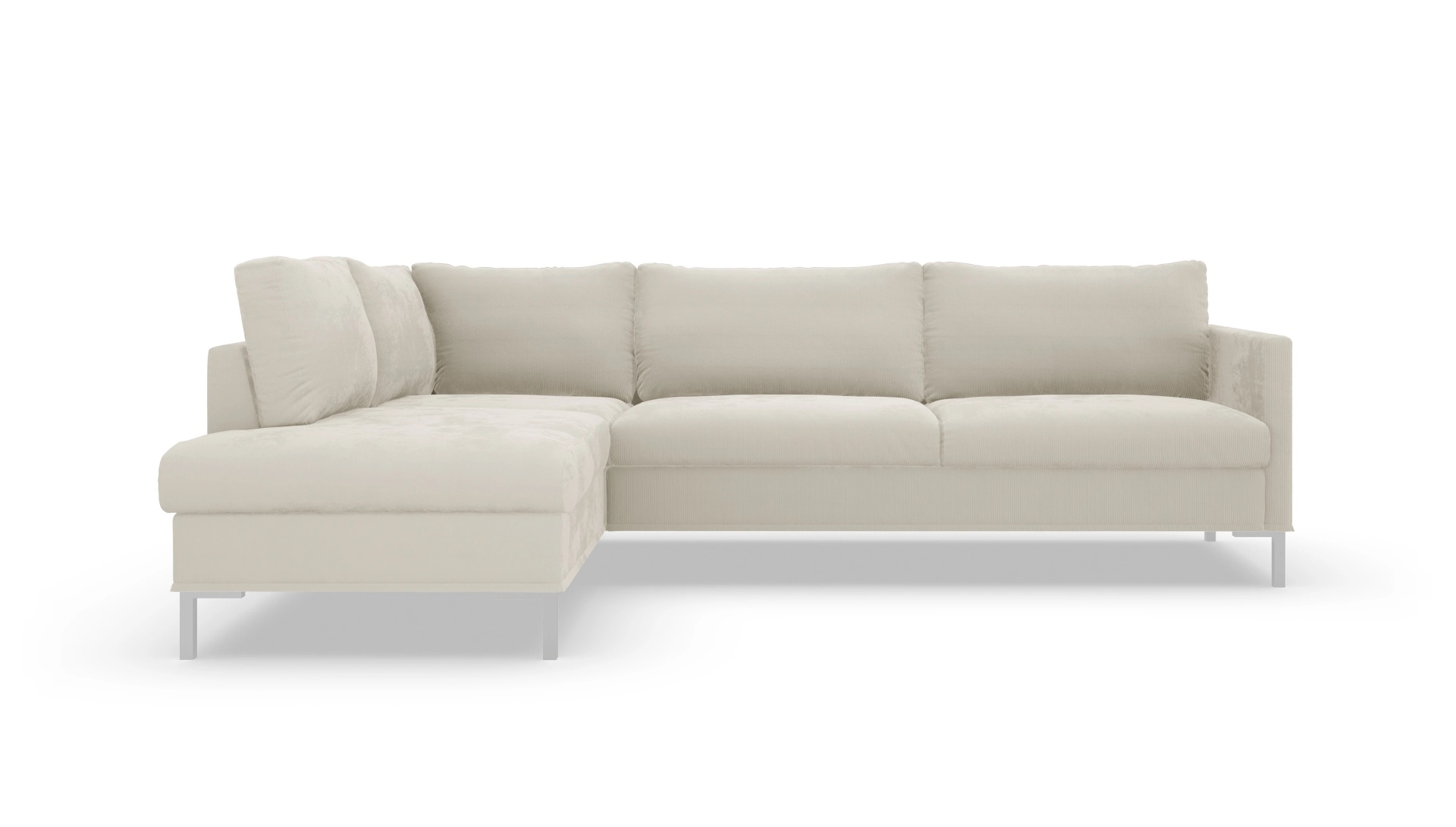 Ansicht des Produktes Jacobsen Sofa mit Rec links in Cord weiß