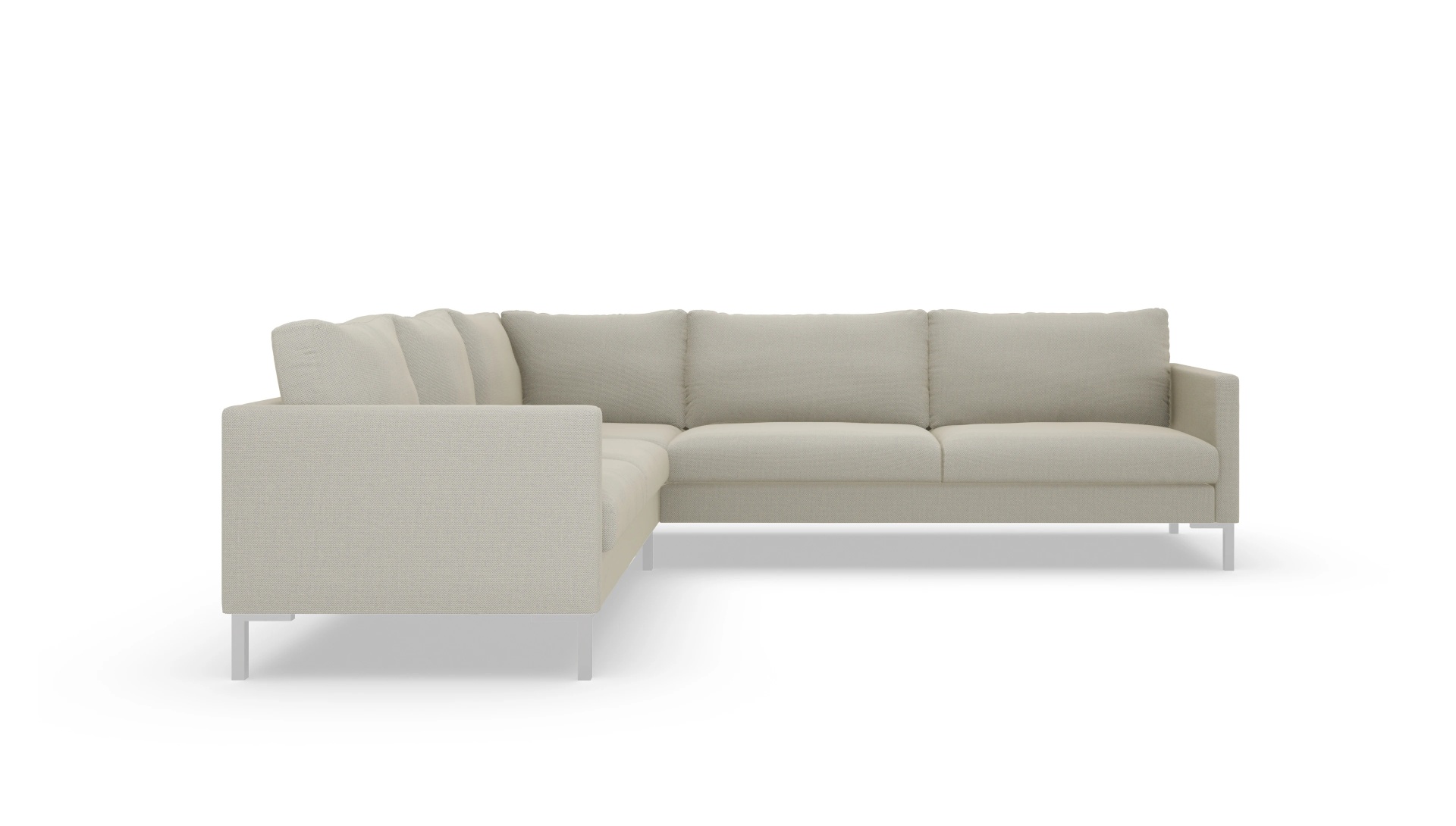 Jacobsen Stoffsofa Ansicht des Produktes Jacobsen Ecksofa Links in Stoff weiß