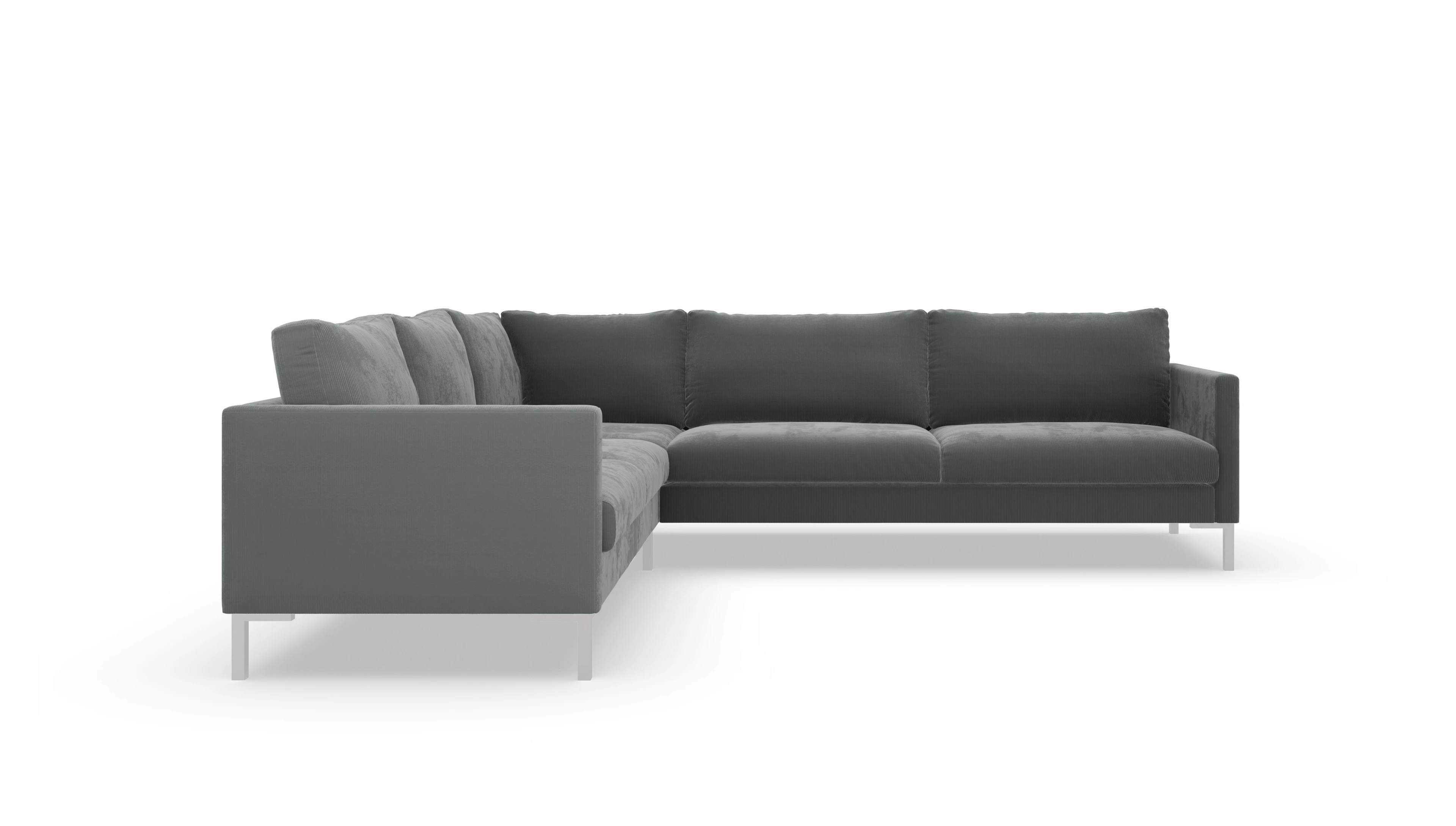 Jacobsen Stoffsofa Ansicht des Produktes Jacobsen Ecksofa Links in Cord grau