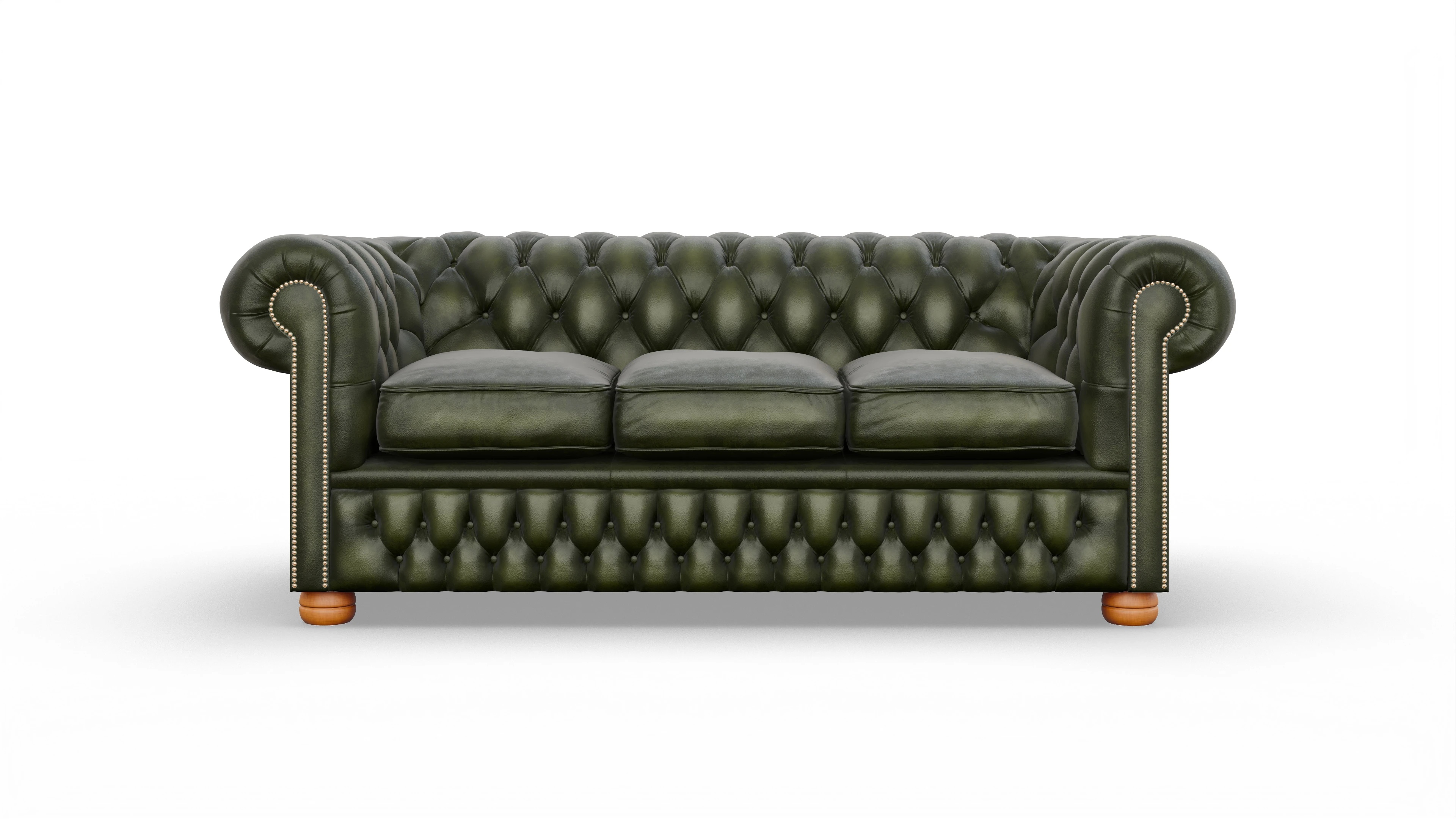 Chesterfield Sofa Oxford Ansicht des Produktes Oxford 3-Sitzer in Leder grün