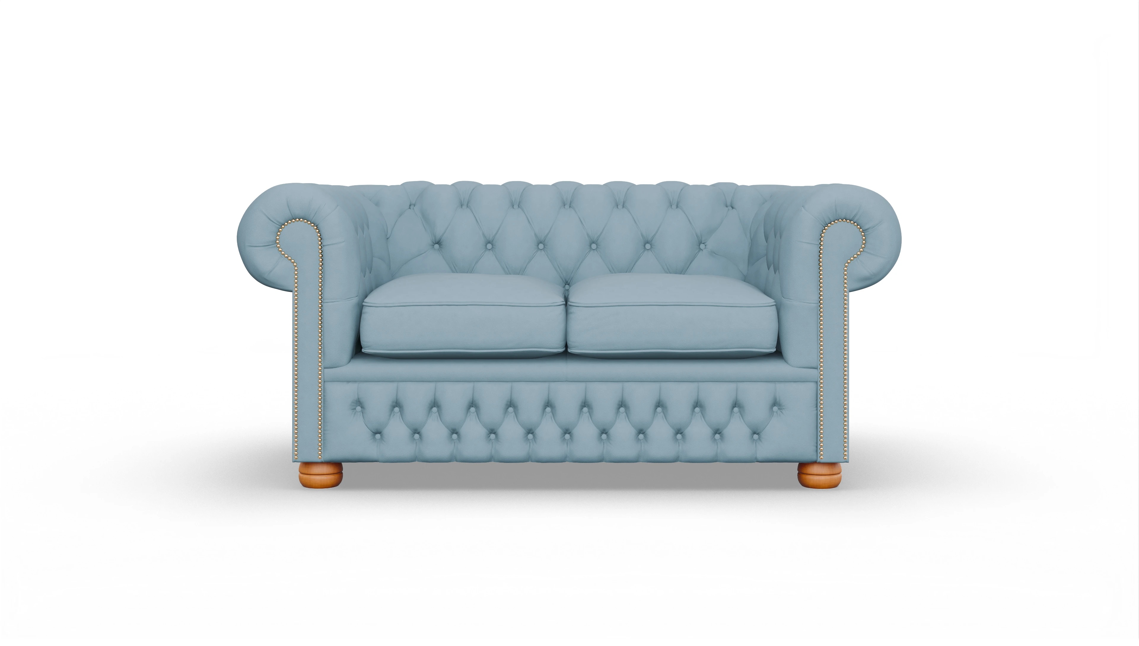 Chesterfield Sofa Oxford Ansicht des Produktes Oxford 2-Sitzer in Leder blau