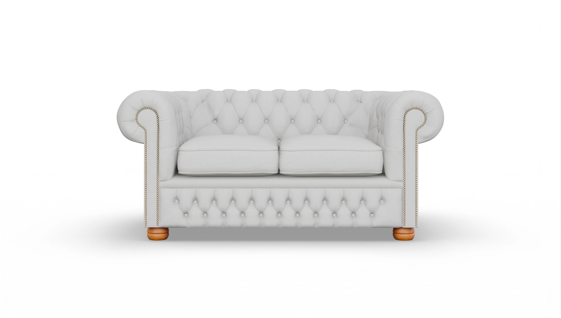 Chesterfield Sofa Oxford Ansicht des Produktes Oxford 2-Sitzer in Leder weiß