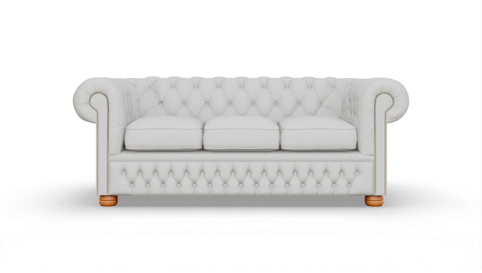 Chesterfield Sofa Oxford Ansicht des Produktes Oxford 3-Sitzer in Leder weiß