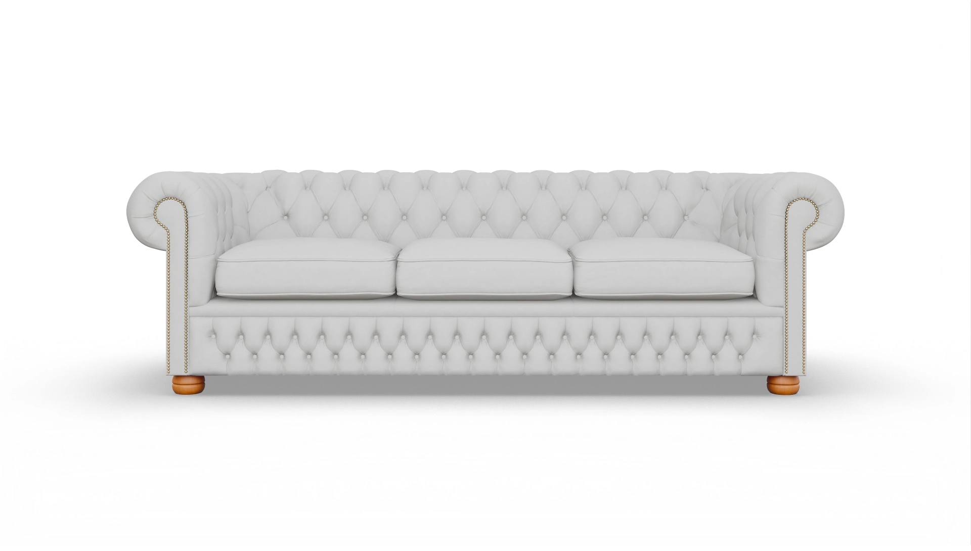 Chesterfield Sofa Oxford Ansicht des Produktes Oxford 4-Sitzer in Leder weiß