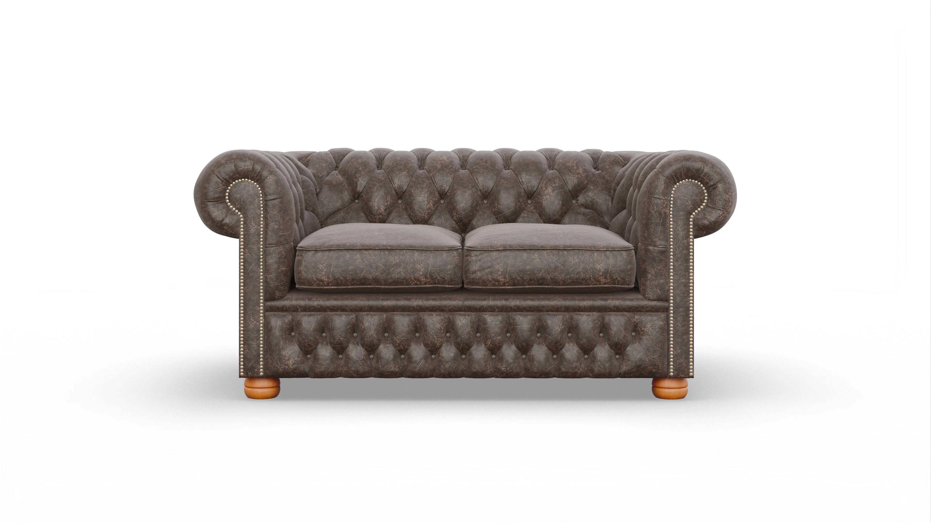 Chesterfield Sofa Oxford Ansicht des Produktes Oxford 2-Sitzer in Leder braun