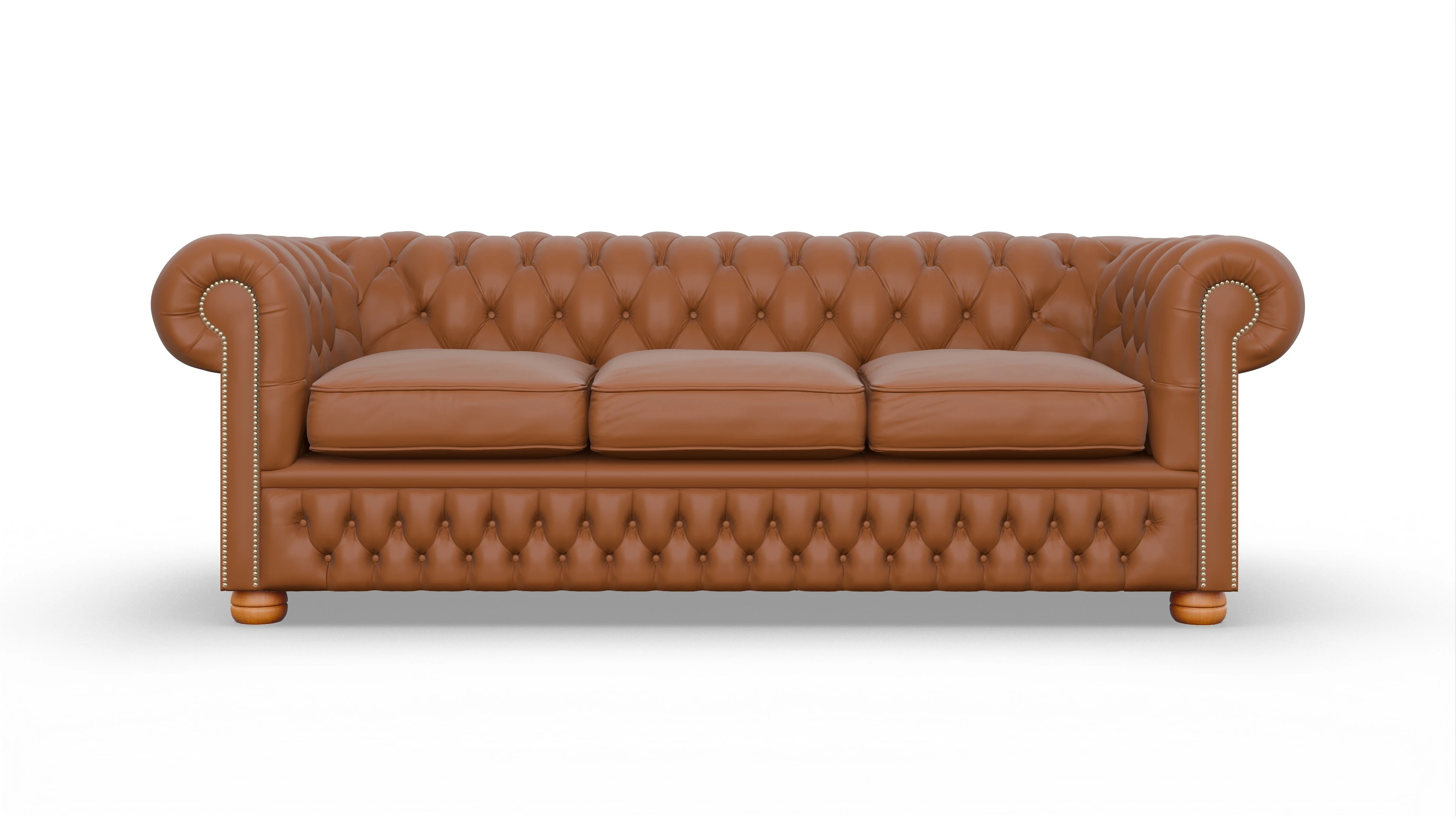 Chesterfield Sofa Oxford Ansicht des Produktes Oxford 3,5-Sitzer in Leder braun