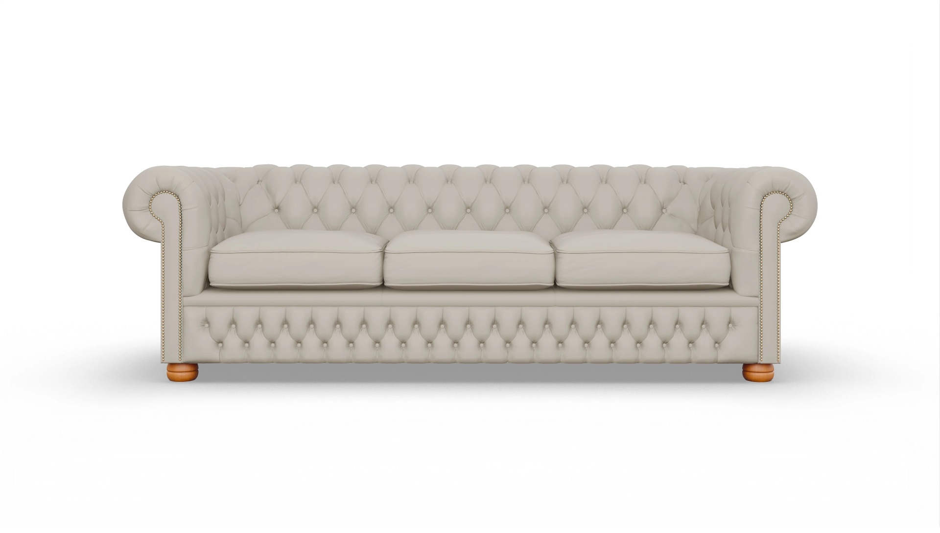 Chesterfield Sofa Oxford Ansicht des Produktes Oxford 4-Sitzer in Leder weiß