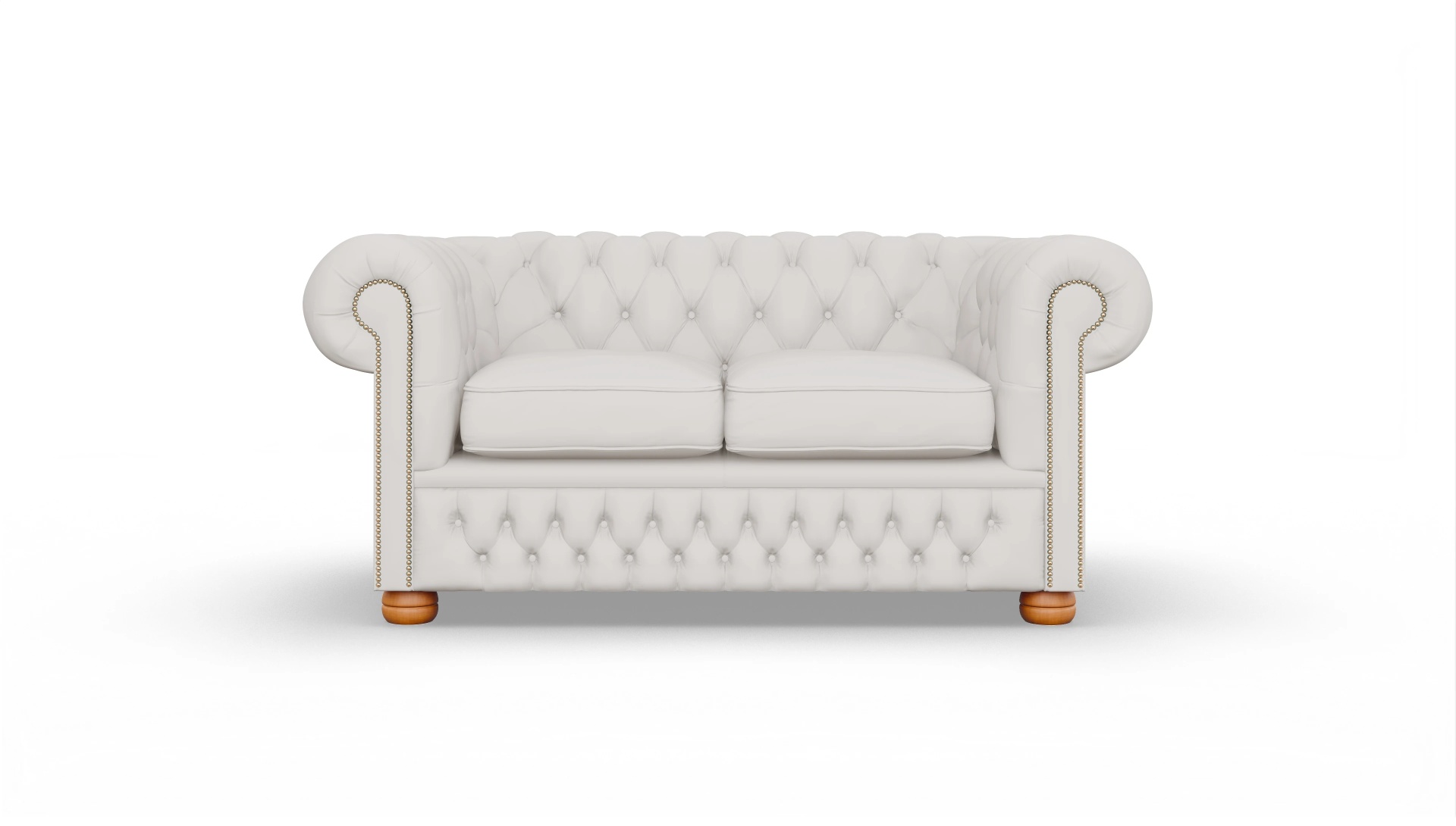 Chesterfield Sofa Oxford Ansicht des Produktes Oxford 2-Sitzer in Leder weiß