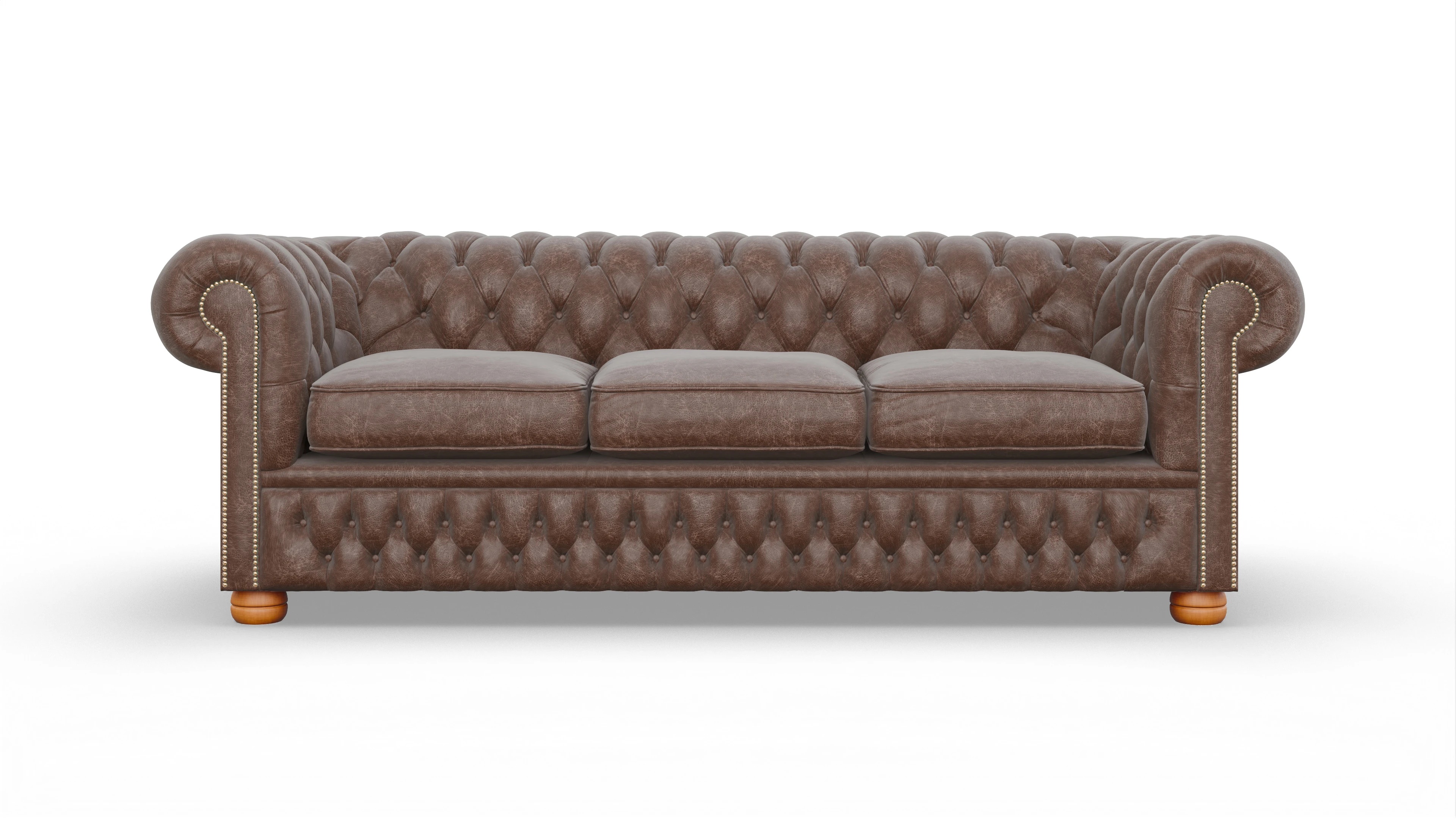 Chesterfield Sofa Oxford Ansicht des Produktes Oxford 3,5-Sitzer in Leder braun