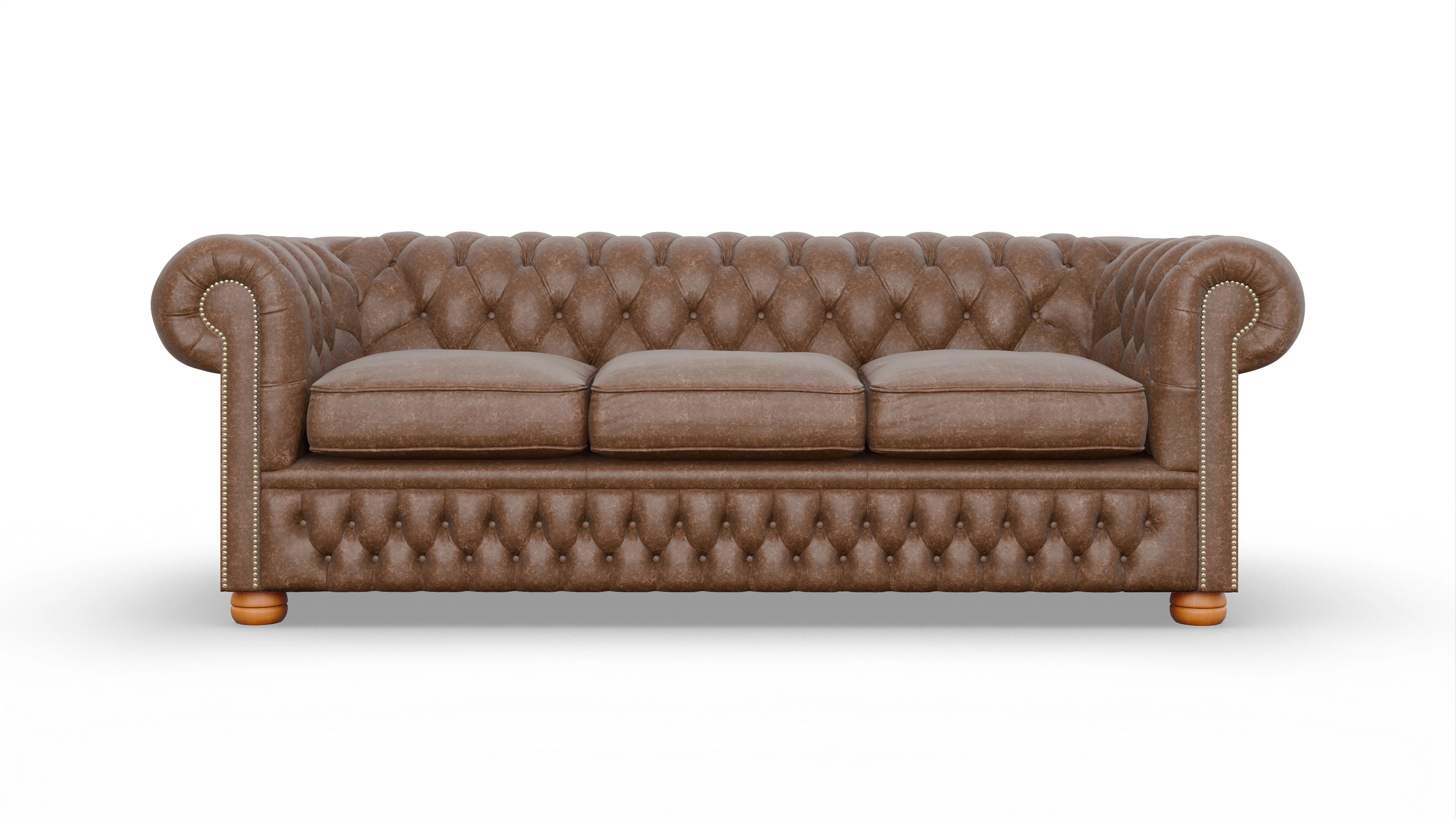 Chesterfield Sofa Oxford Ansicht des Produktes Oxford 3,5-Sitzer in Leder braun