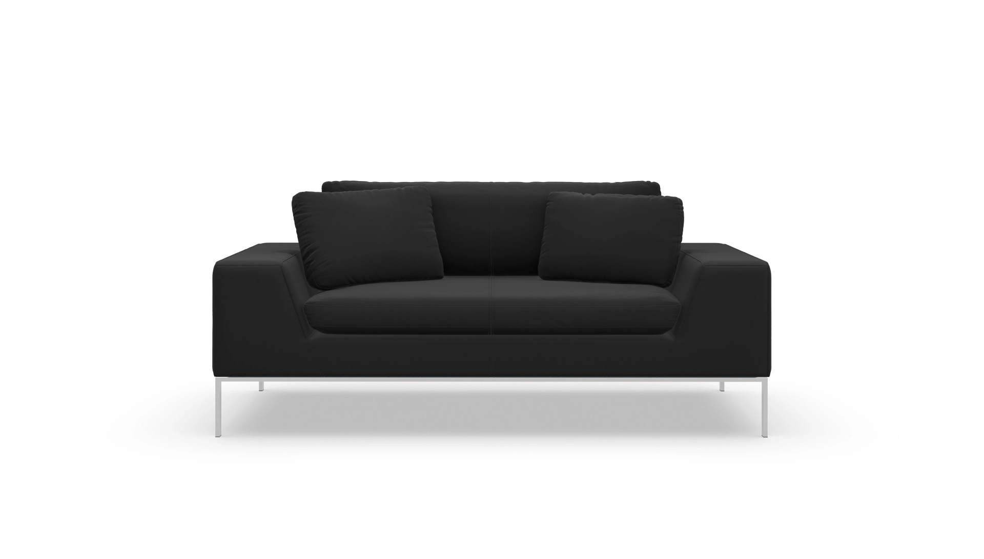 Helgesen Ledersofa Ansicht des Produktes Helgesen 2-Sitzer in Leder schwarz