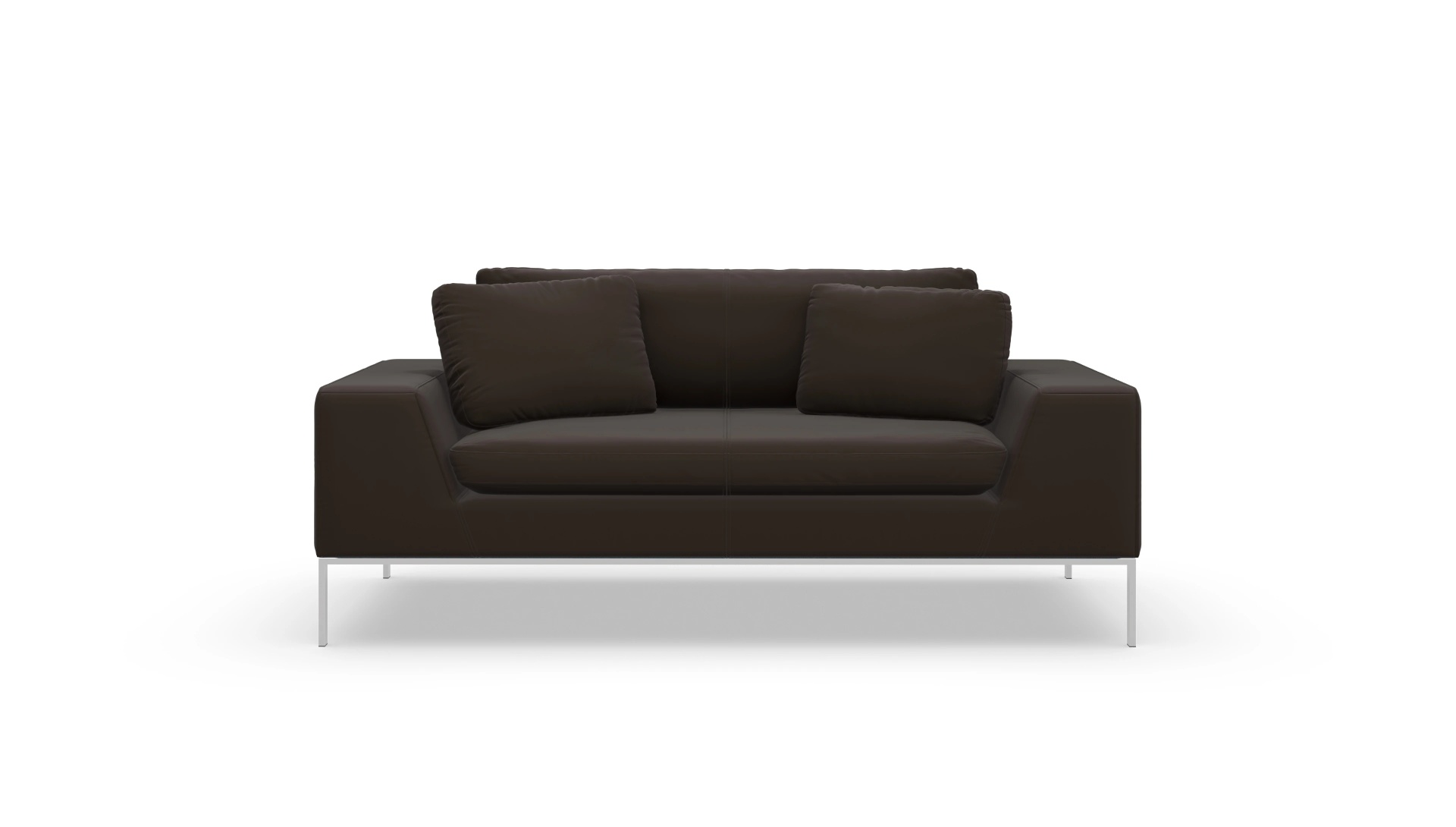 Helgesen Ledersofa Ansicht des Produktes Helgesen 2-Sitzer in Leder braun