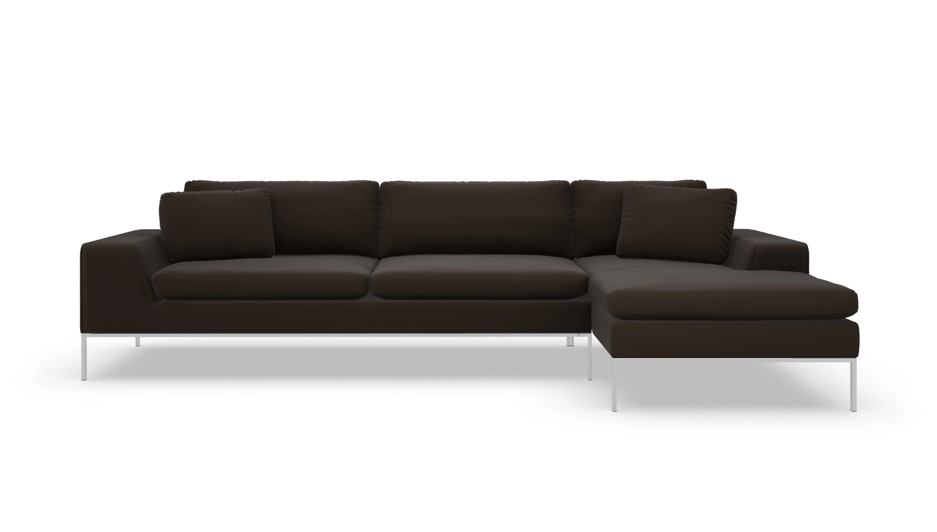 Helgesen Ledersofa Ansicht des Produktes Helgesen Sofa mit Rec rechts in Leder braun