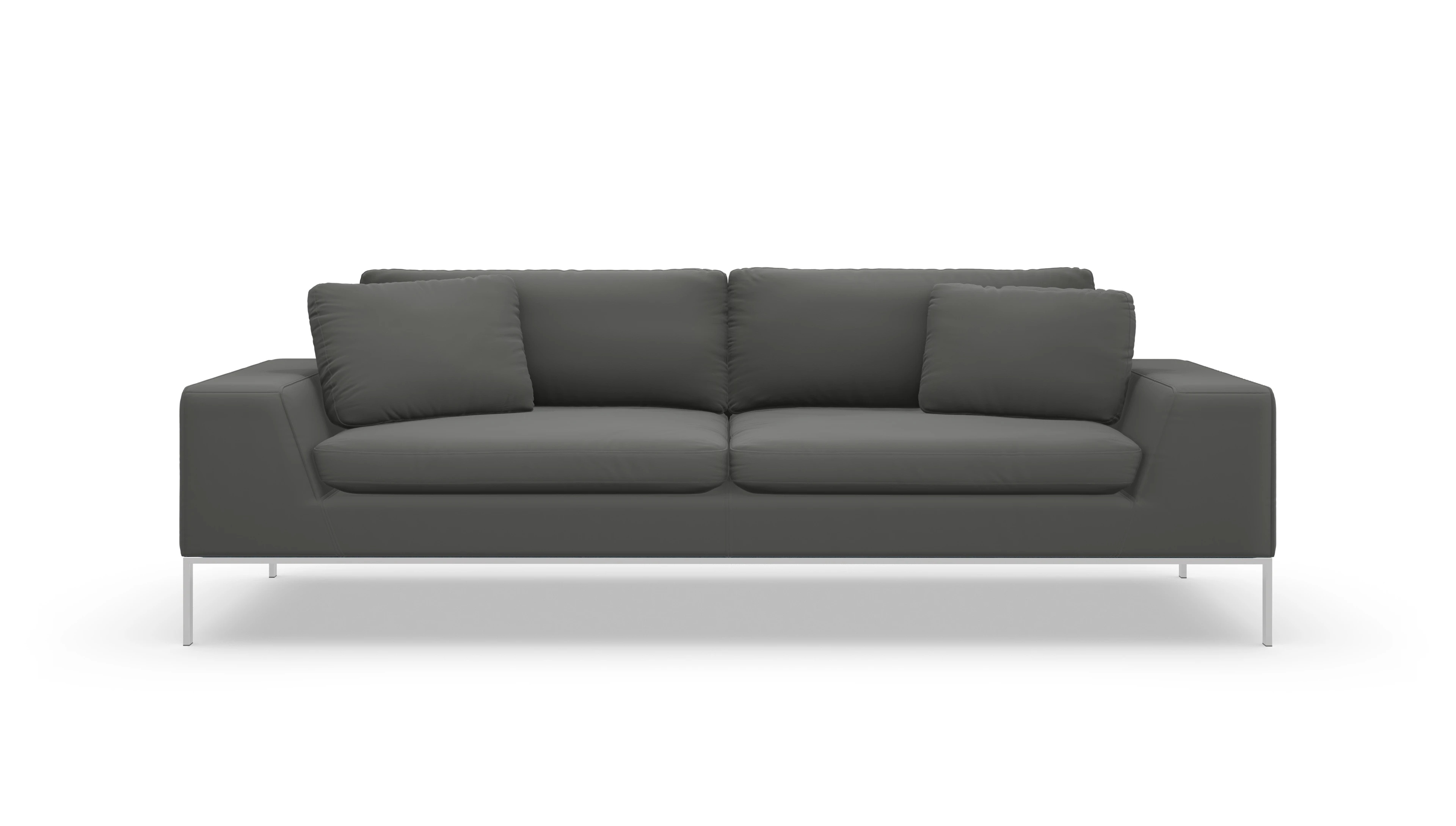 Helgesen Ledersofa Ansicht des Produktes Helgesen 3-Sitzer in Leder grau