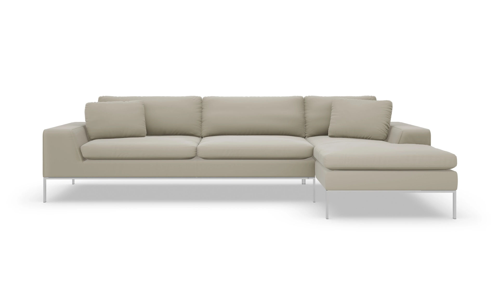 Helgesen Ledersofa Ansicht des Produktes Helgesen Sofa mit Rec rechts in Leder beige