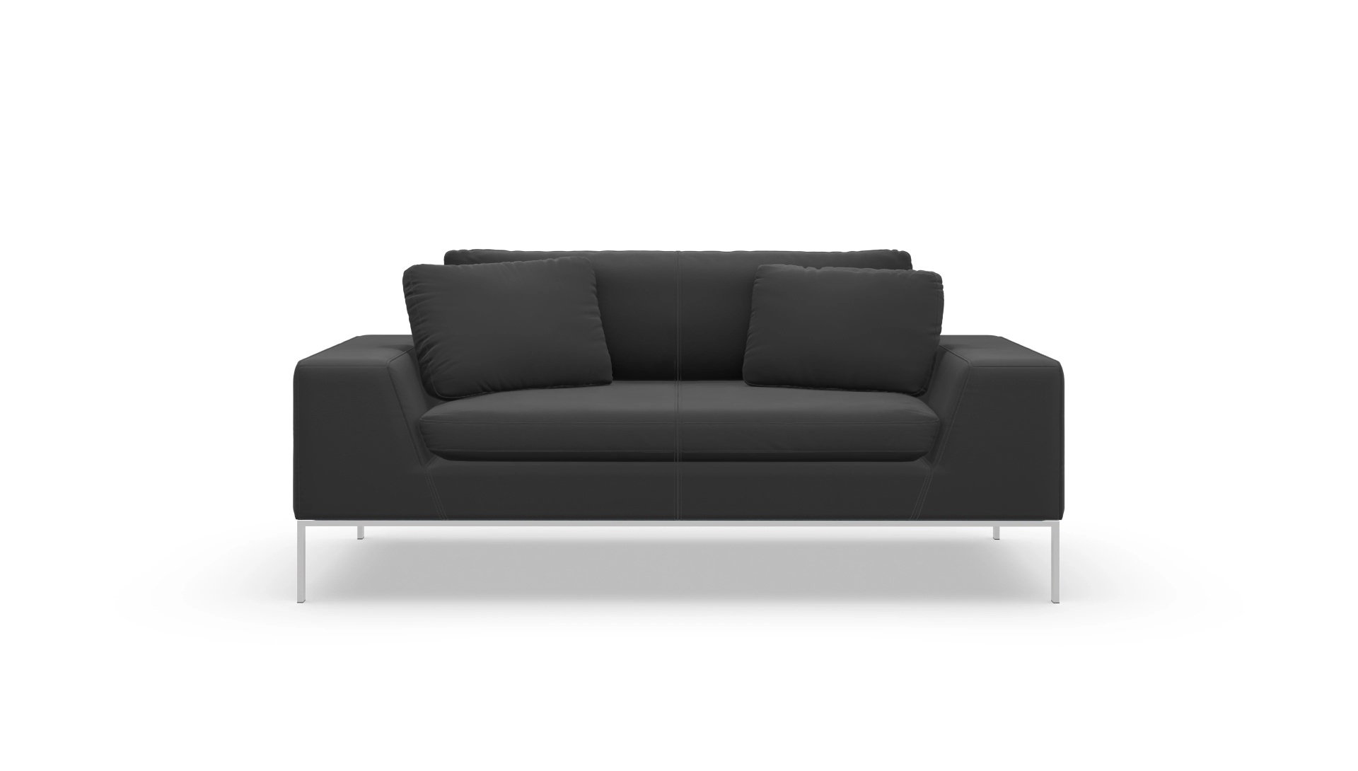 Helgesen Ledersofa Ansicht des Produktes Helgesen 2-Sitzer in Leder schwarz