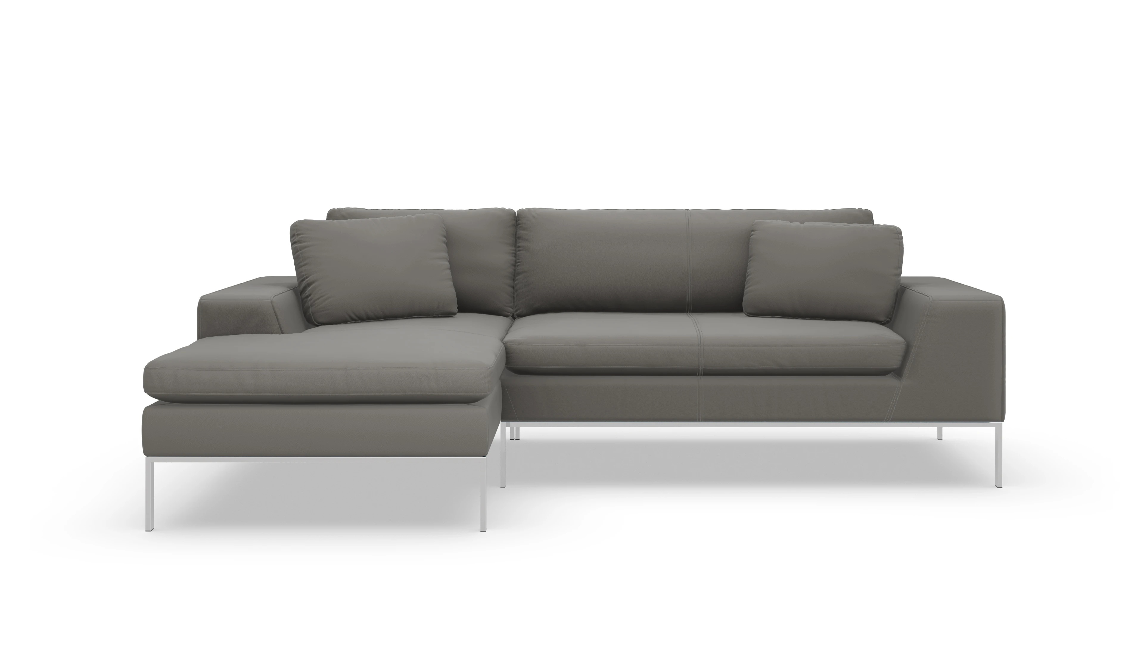 Ansicht des Produktes Helgesen Sofa mit Rec links in Leder grau
