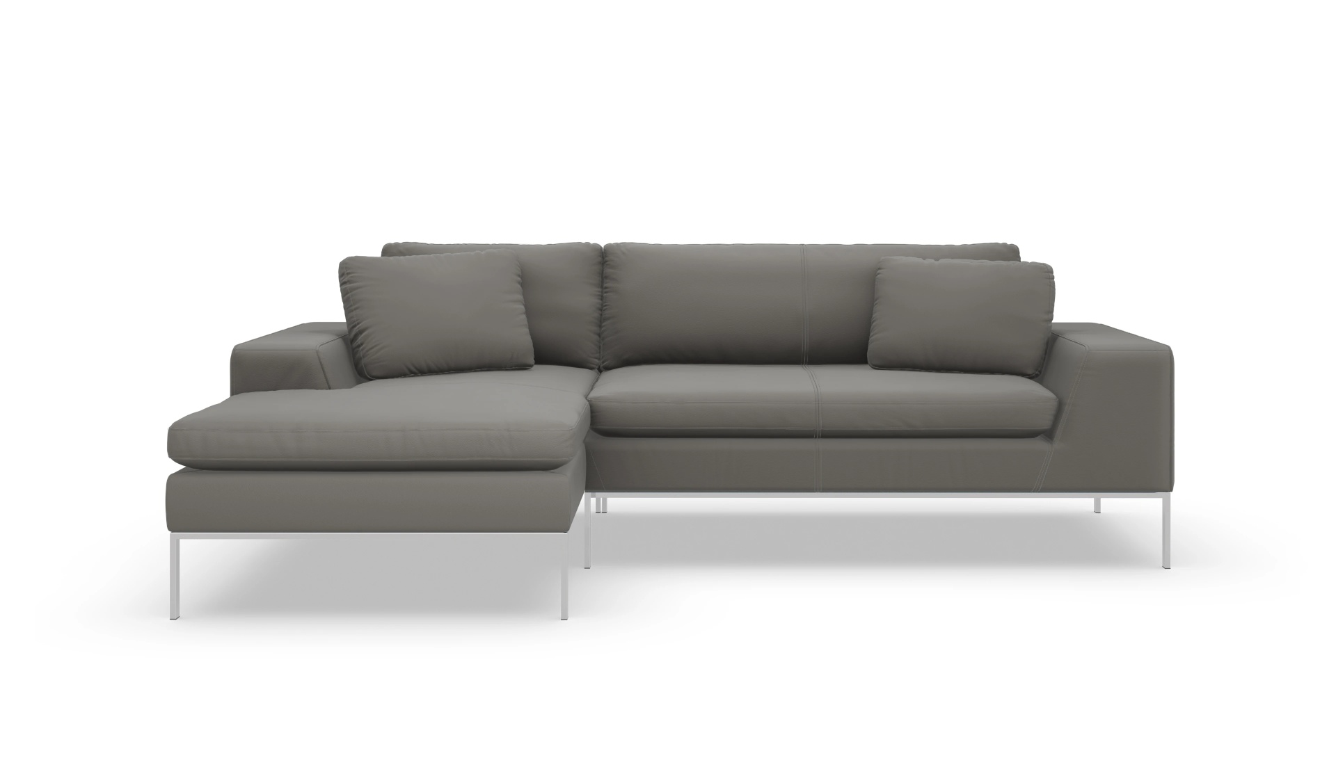 Helgesen Ledersofa Ansicht des Produktes Helgesen Sofa mit Rec links in Leder grau