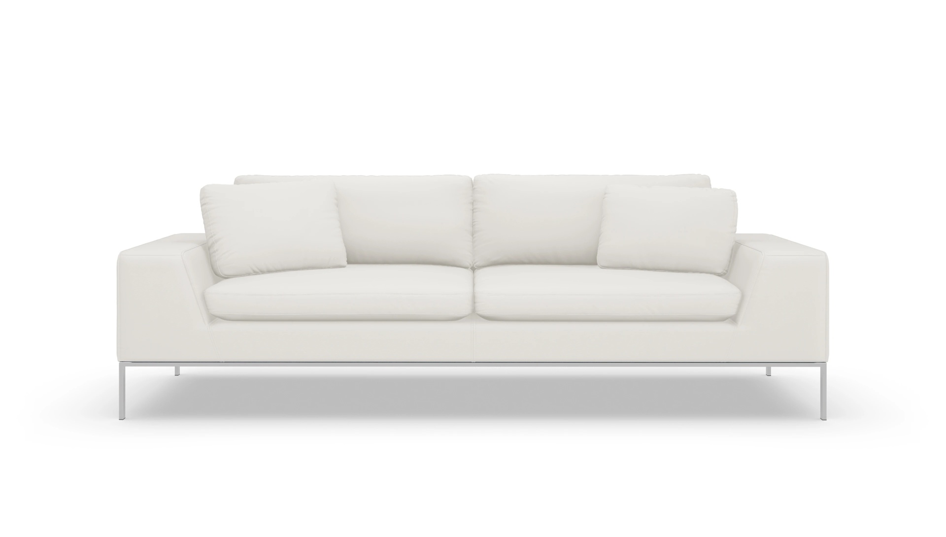 Helgesen Ledersofa Ansicht des Produktes Helgesen 3-Sitzer in Leder weiß