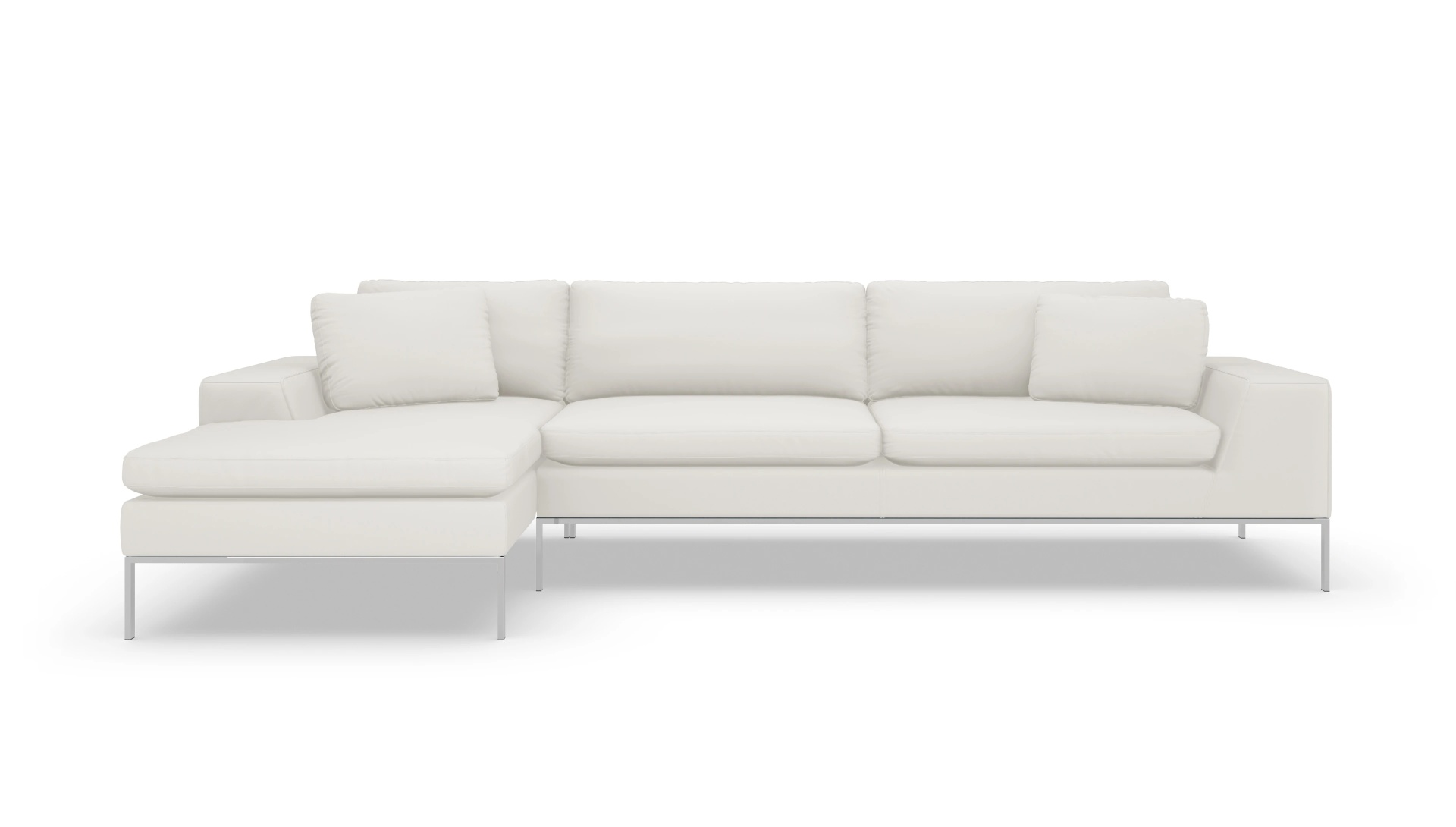 Ansicht des Produktes Helgesen Sofa mit Rec links in Leder weiß
