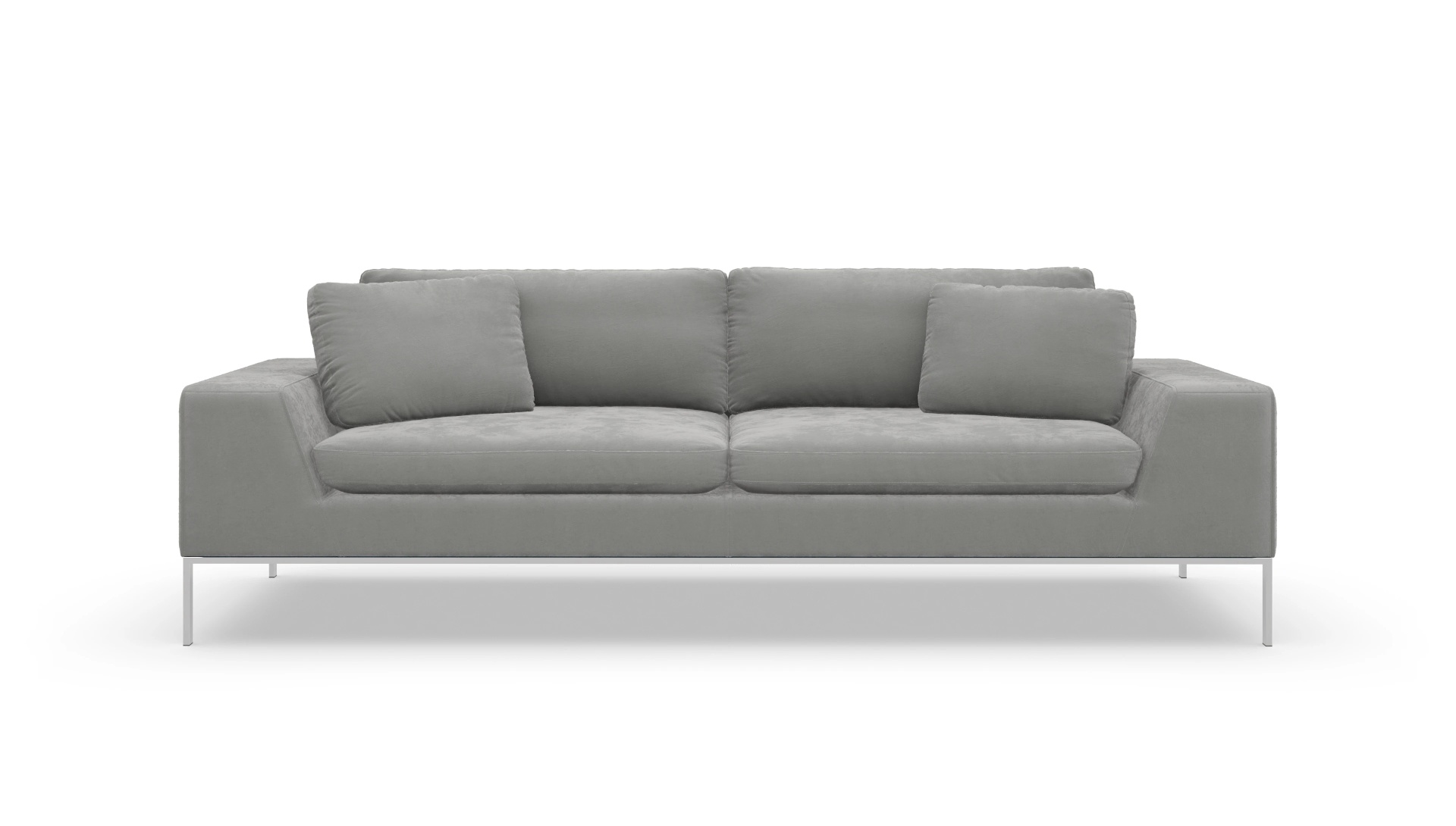 Designer-Sofa Helgesen in Stoff Ansicht des Produktes Helgesen 3-Sitzer in Samt grau