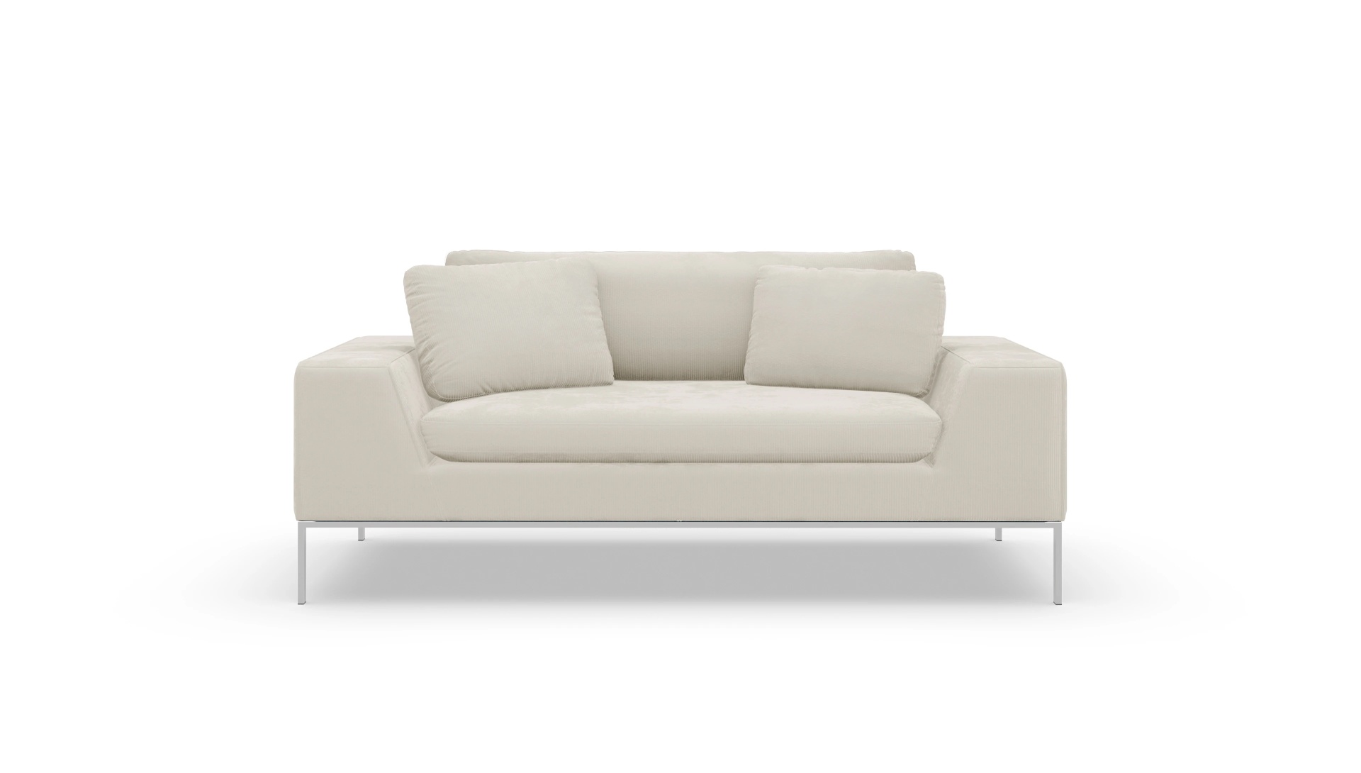Designer-Sofa Helgesen in Stoff Ansicht des Produktes Helgesen 2-Sitzer in Cord weiß