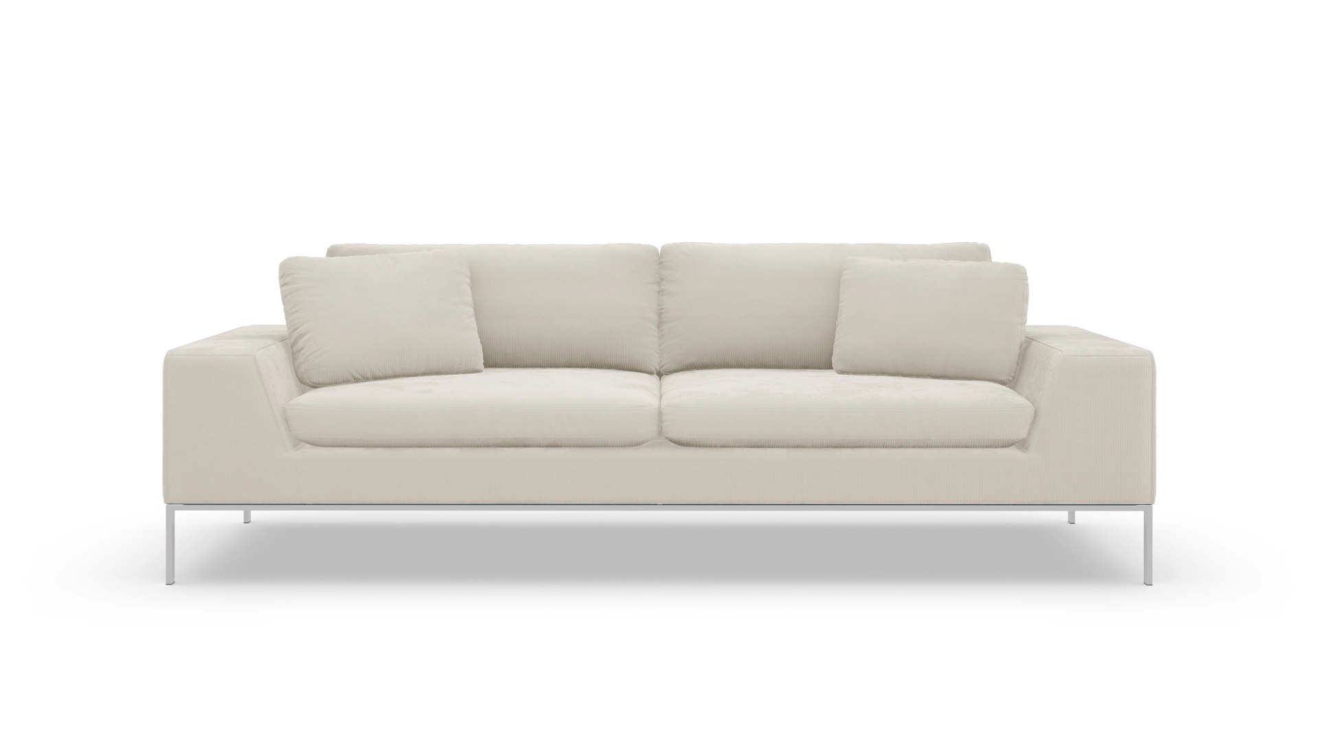Designer-Sofa Helgesen in Stoff Ansicht des Produktes Helgesen 3-Sitzer in Cord weiß
