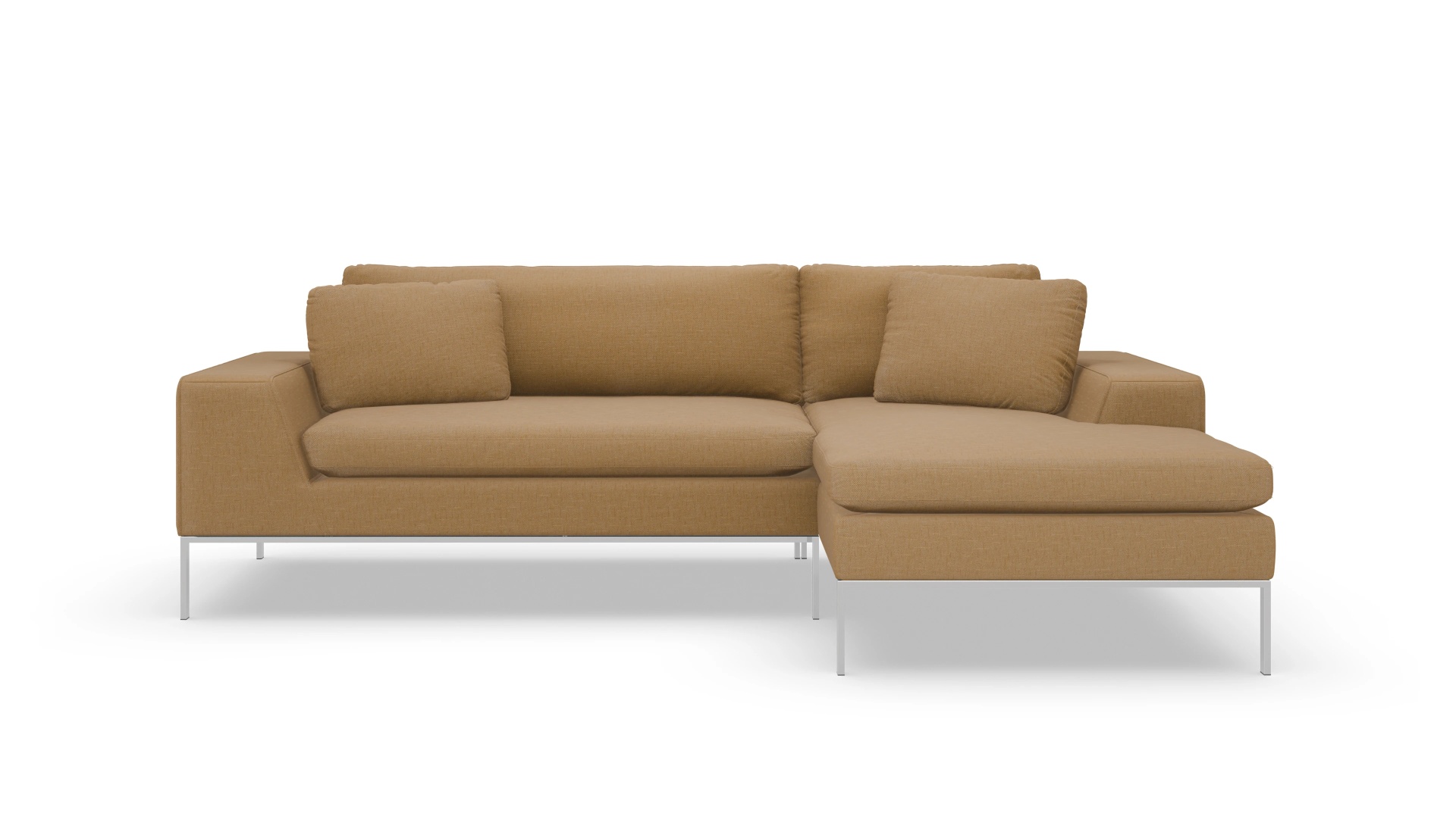 Designer-Sofa Helgesen in Stoff Ansicht des Produktes Helgesen Sofa mit Rec rechts in Stoff braun