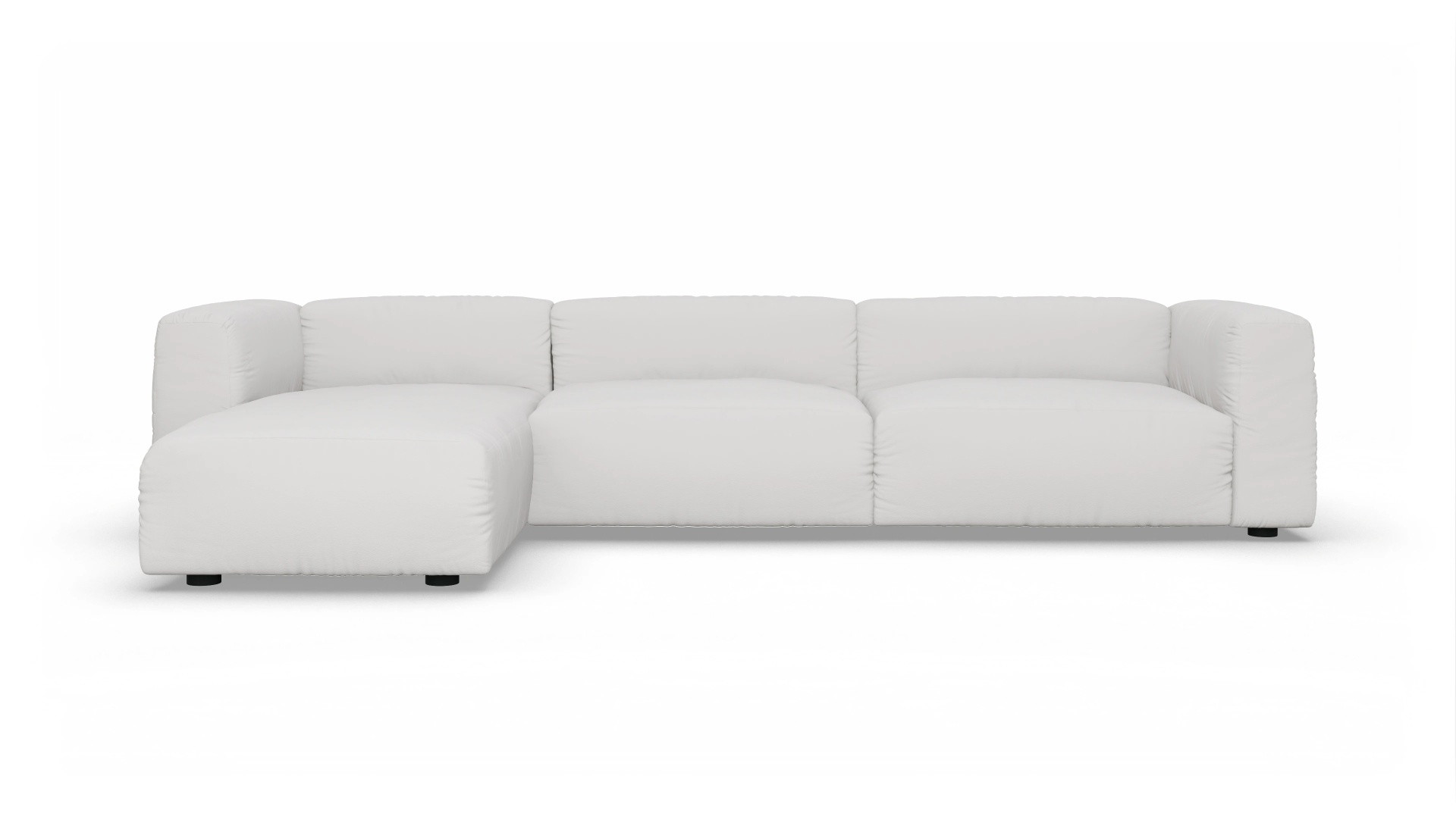 Ansicht des Produktes Molin Sofa mit Rec links in Leder weiß