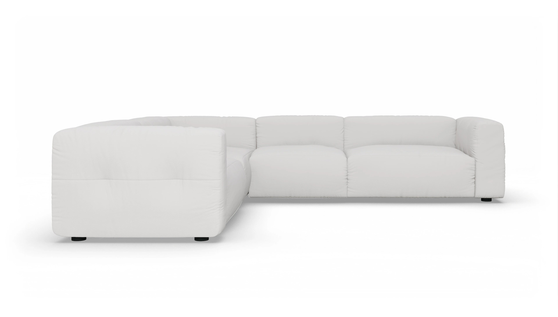 Molin Ledersofa Ansicht des Produktes Molin Ecksofa Links in Leder weiß