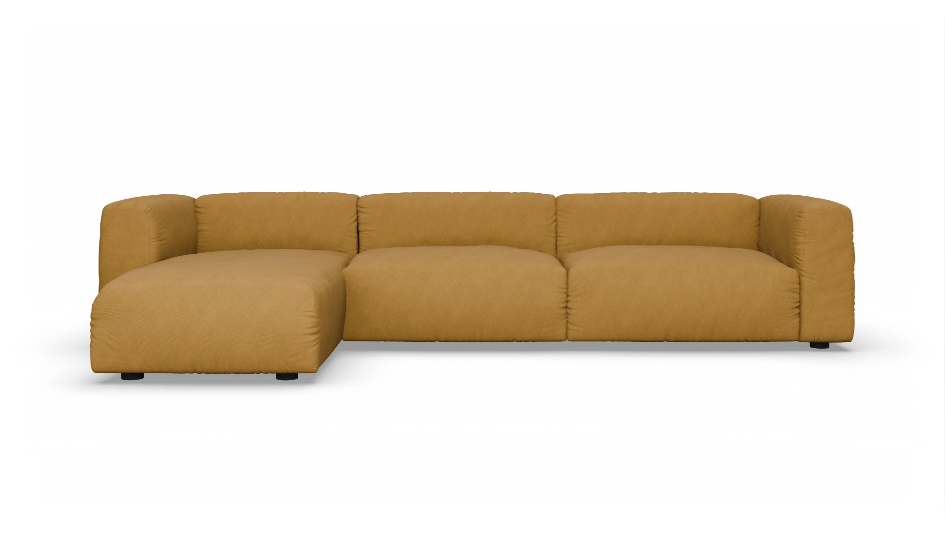 Design-Sofa Molin Ansicht des Produktes Molin Sofa mit Rec links in Stoff gelb