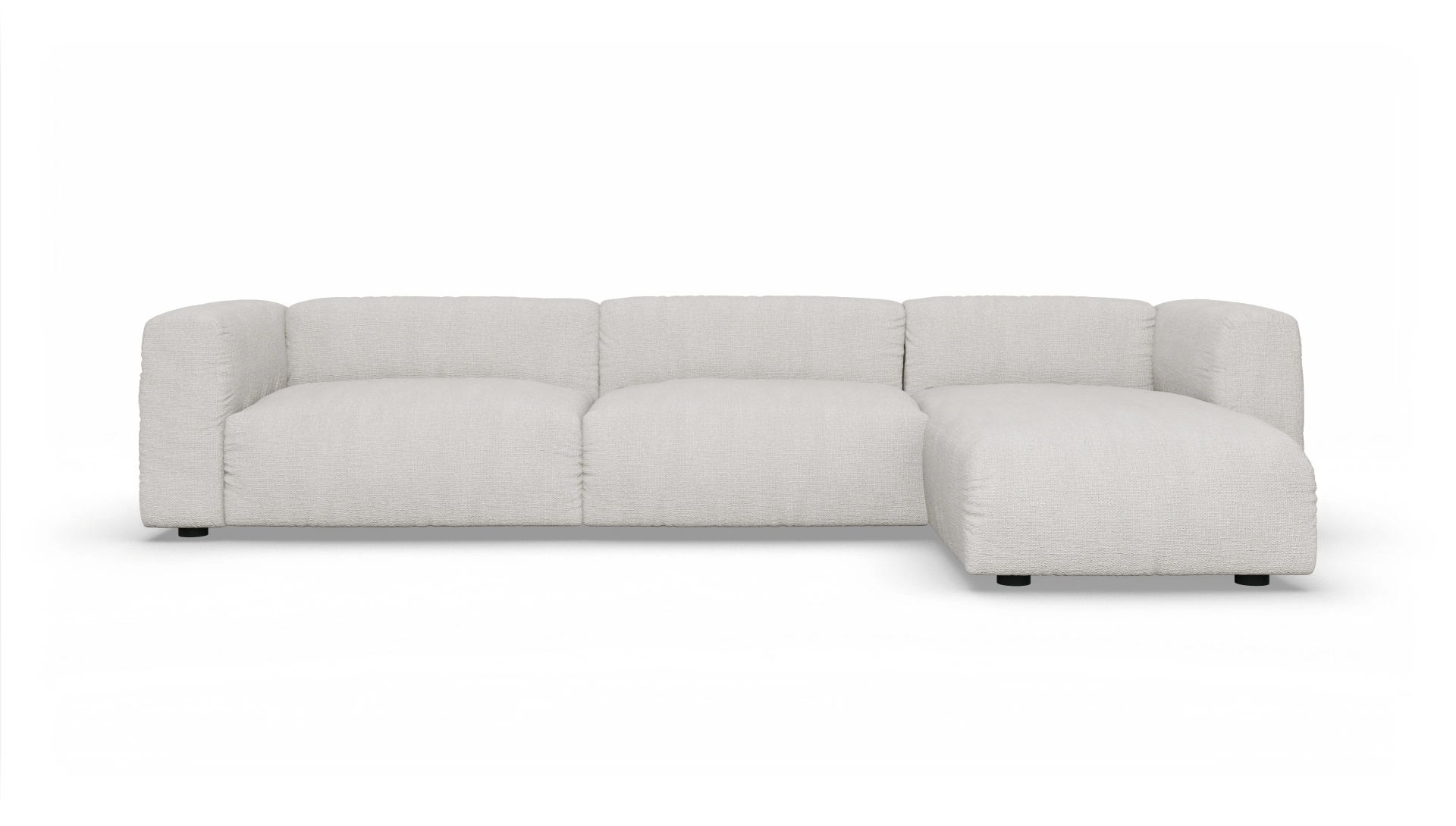 Design-Sofa Molin Ansicht des Produktes Molin Sofa mit Rec rechts in Stoff weiß