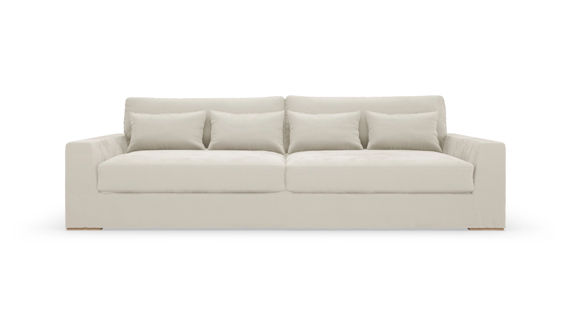 Hansen Hussen-Sofa Ansicht des Produktes Hansen 4-Sitzer in Cord weiß