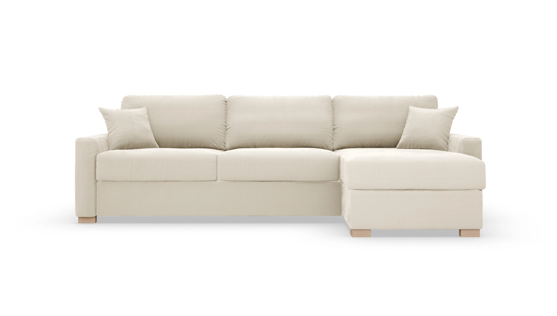 Schlafsofa Christensen Ansicht des Produktes Christensen Sofa mit Rec rechts in Cord weiß