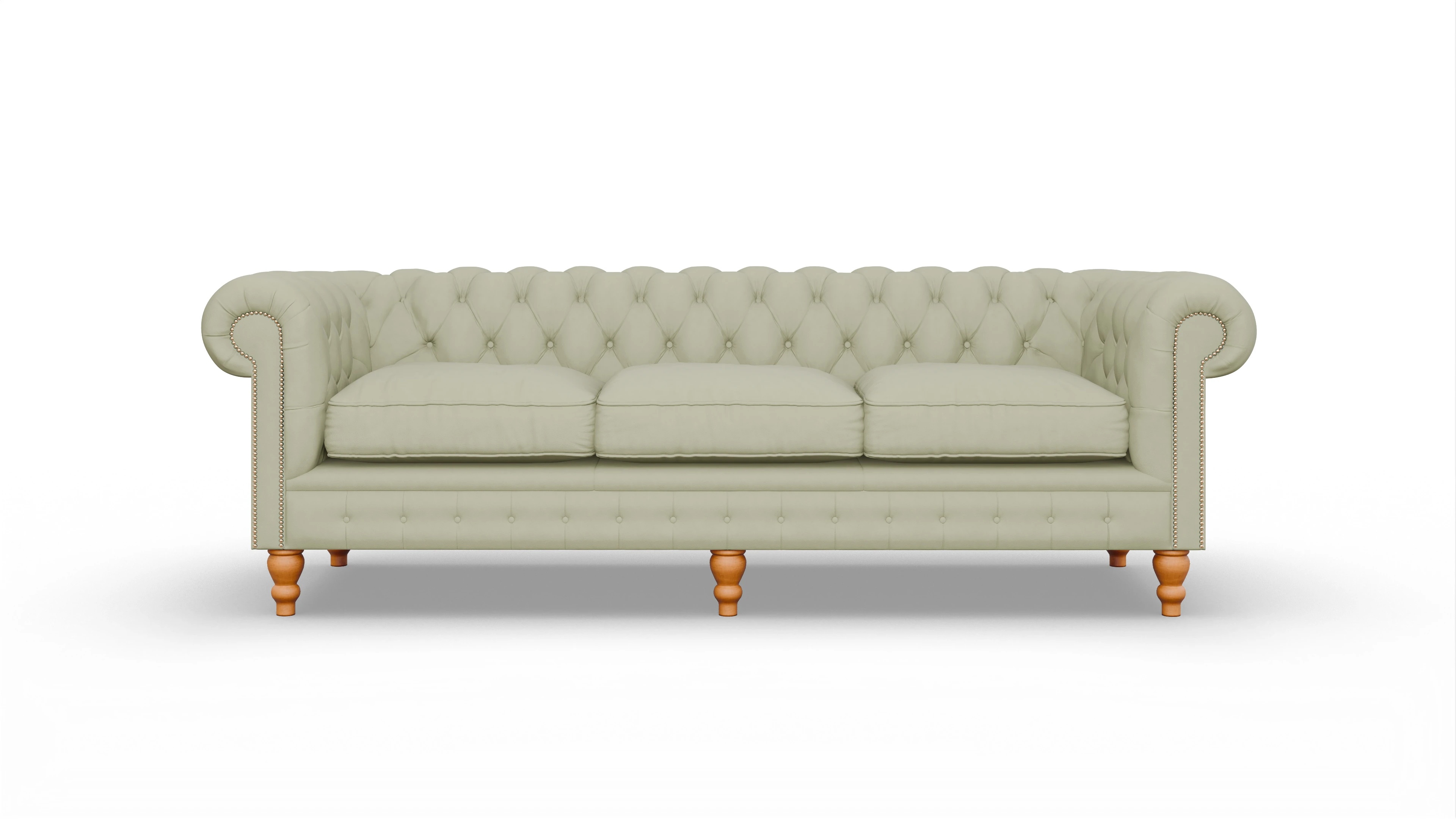 Chesterfield Sofa Russel Ansicht des Produktes Russel 4-Sitzer in Leder grün