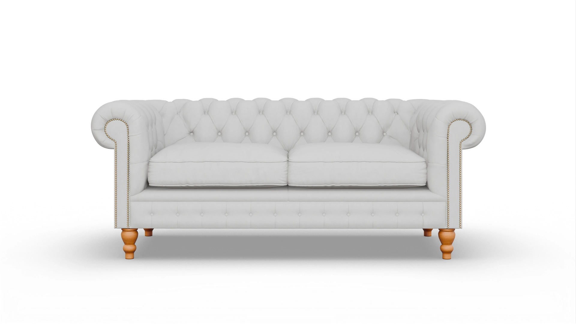 Chesterfield Sofa Russel Ansicht des Produktes Russel 3-Sitzer in Leder weiß