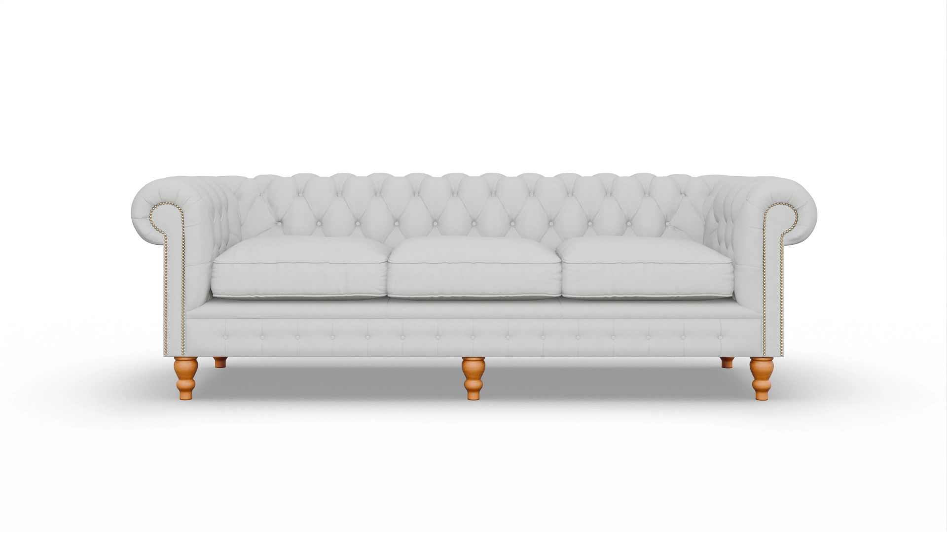 Chesterfield Sofa Russel Ansicht des Produktes Russel 4-Sitzer in Leder weiß