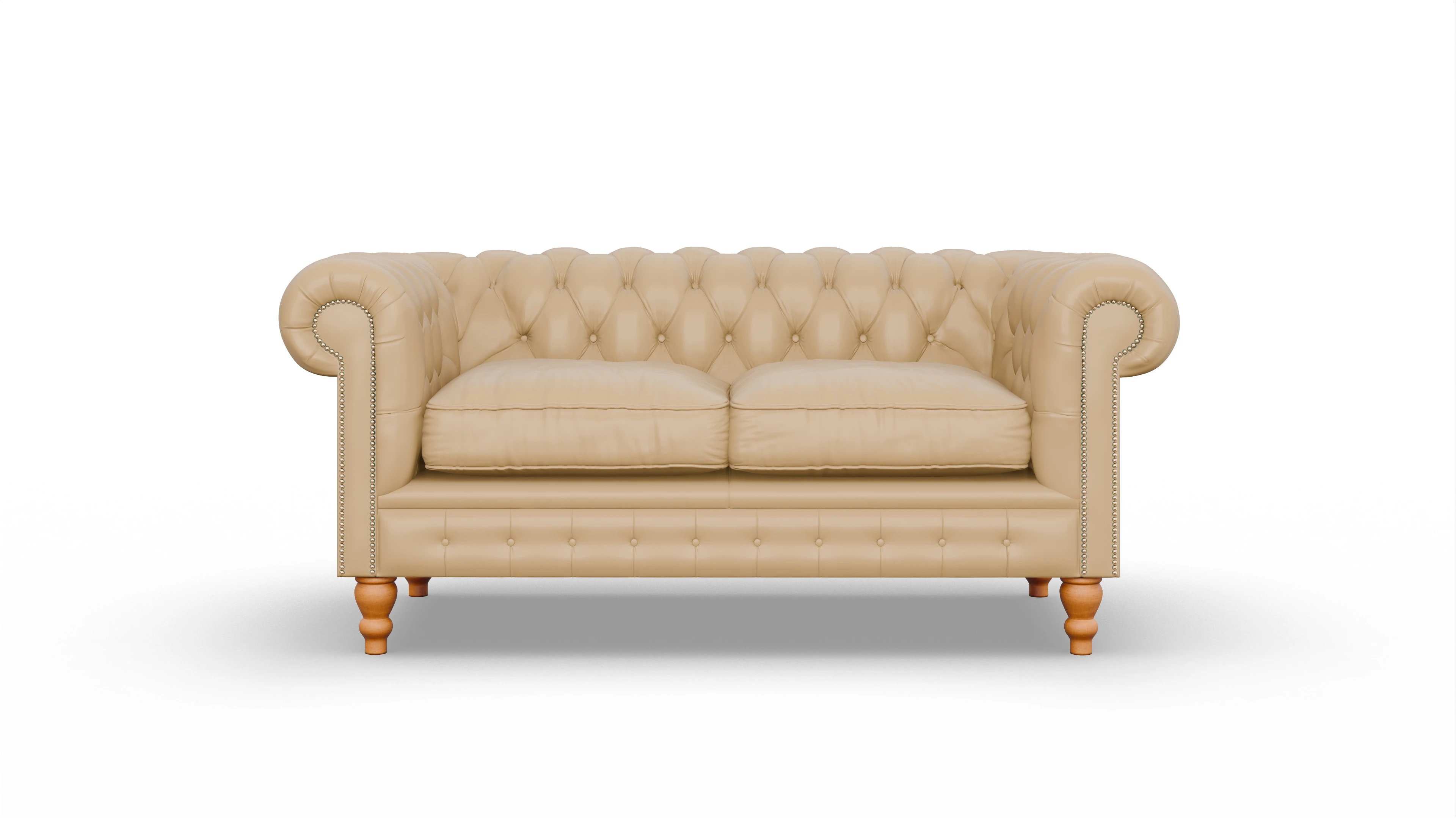 Chesterfield Sofa Russel Ansicht des Produktes Russel 2,5-Sitzer in Leder beige