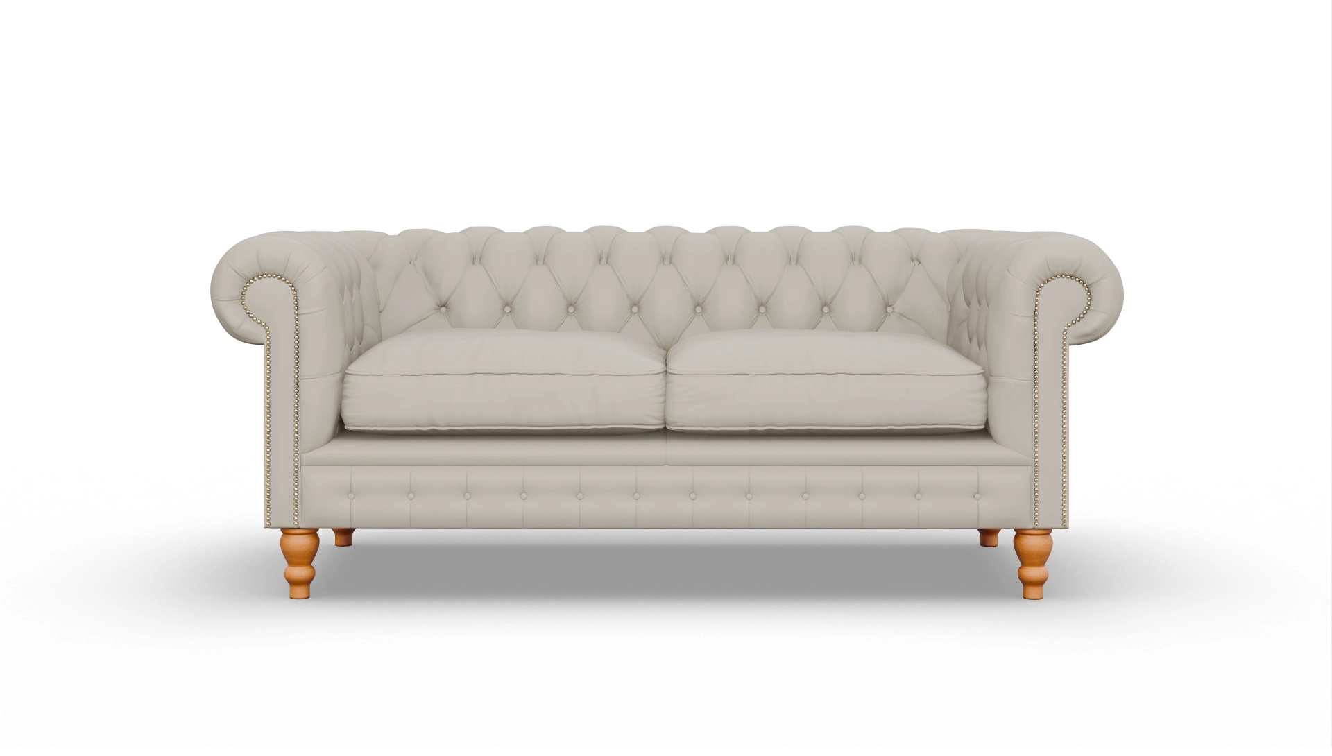 Chesterfield Sofa Russel Ansicht des Produktes Russel 3-Sitzer in Leder weiß