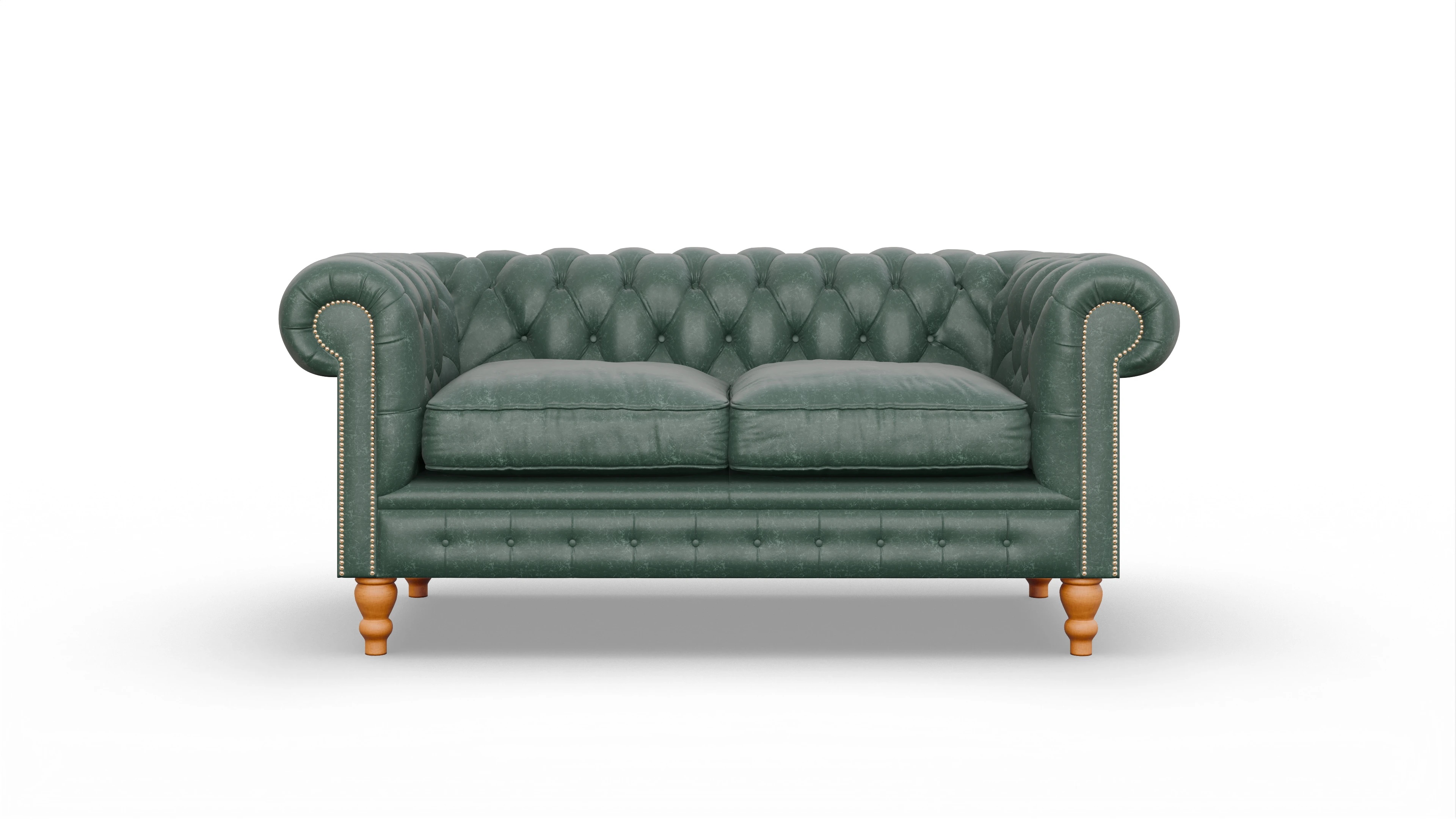 Chesterfield Sofa Russel Ansicht des Produktes Russel 2,5-Sitzer in Leder grün
