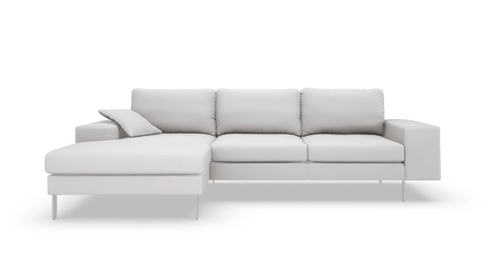 Catoira Ledersofa Ansicht des Produktes Catoira Sofa mit Rec links in Leder weiß
