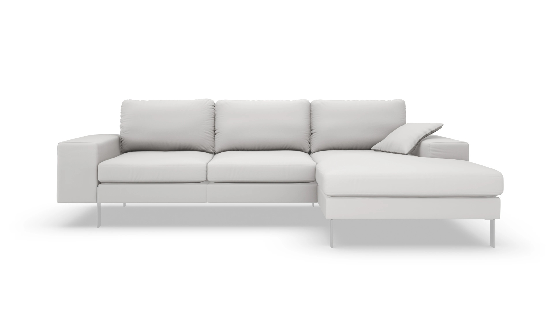 Ansicht des Produktes Catoira Sofa mit Rec rechts in Leder weiß