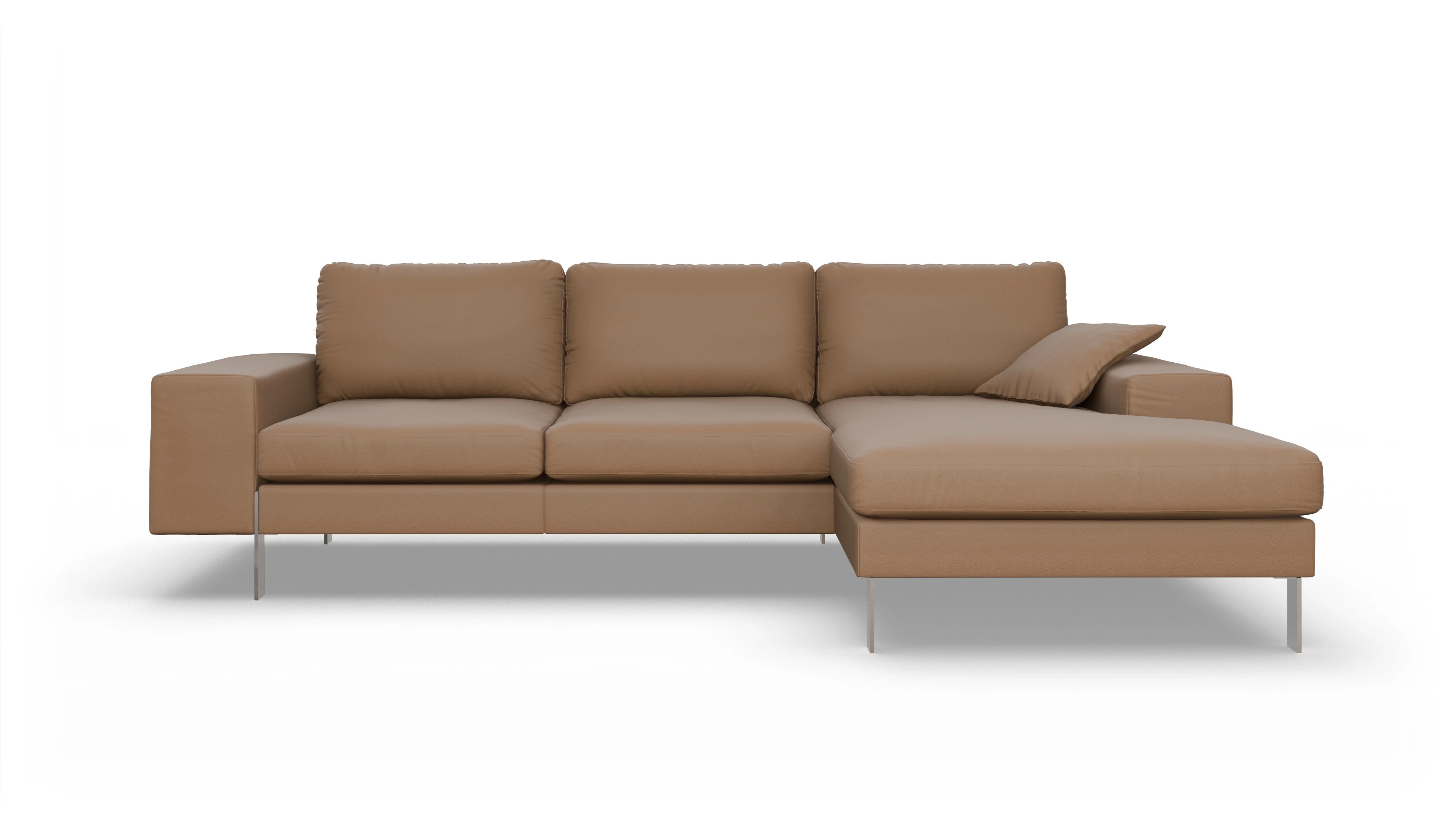 Ansicht des Produktes Catoira Sofa mit Rec rechts in Leder braun