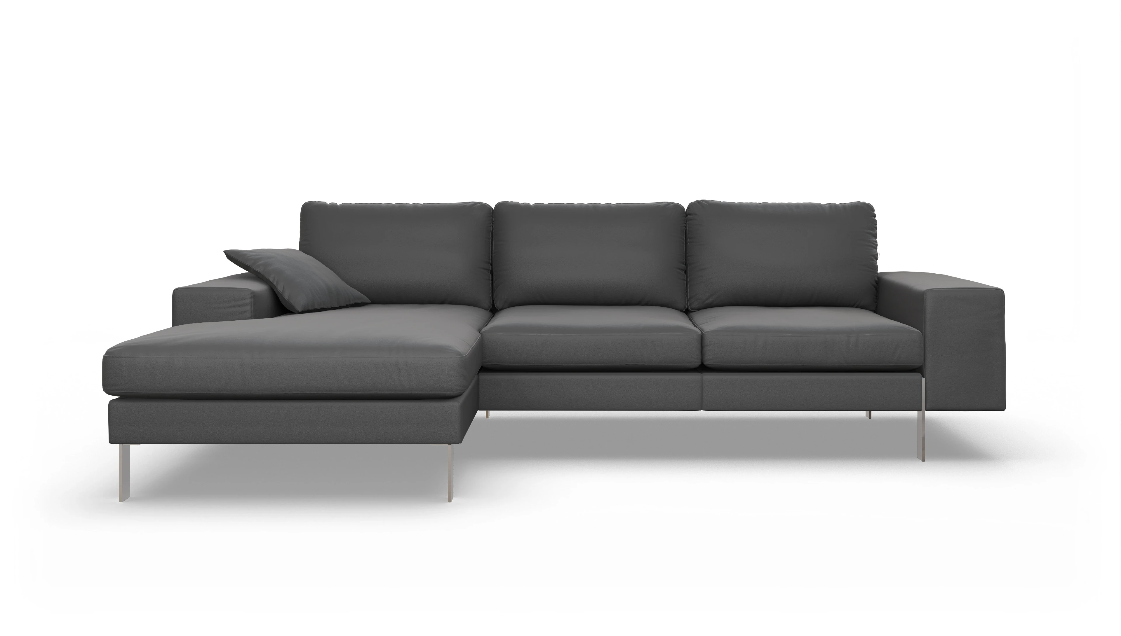 Ansicht des Produktes Catoira Sofa mit Rec links in Leder schwarz