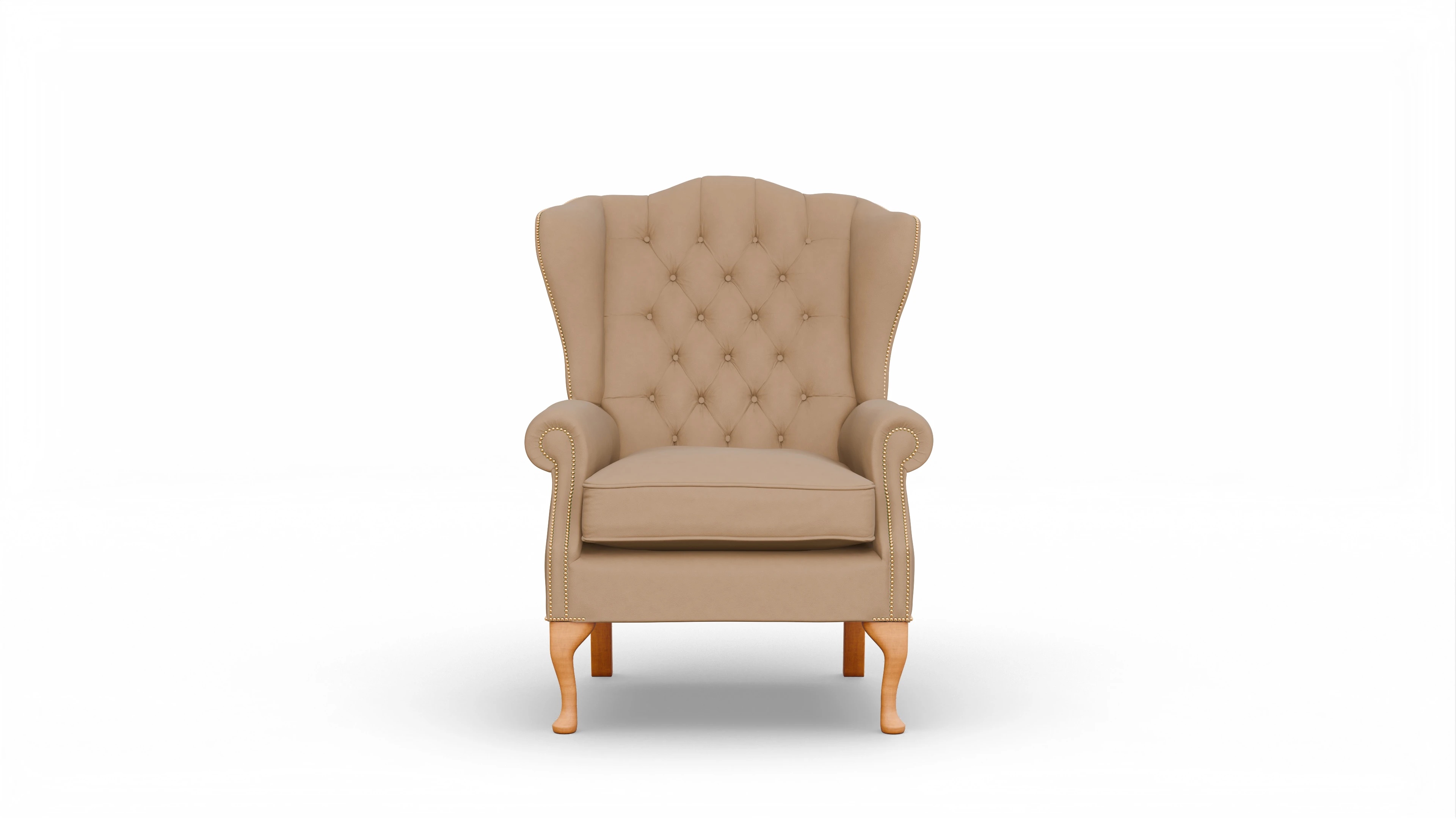Ohrenbackensessel Syon Leder braun