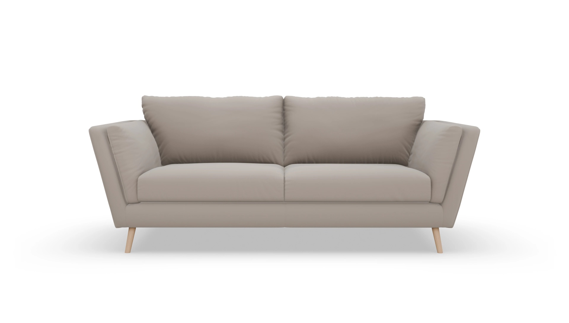 Ledersofa Sira Ansicht des Produktes Sira 3-Sitzer in Leder beige