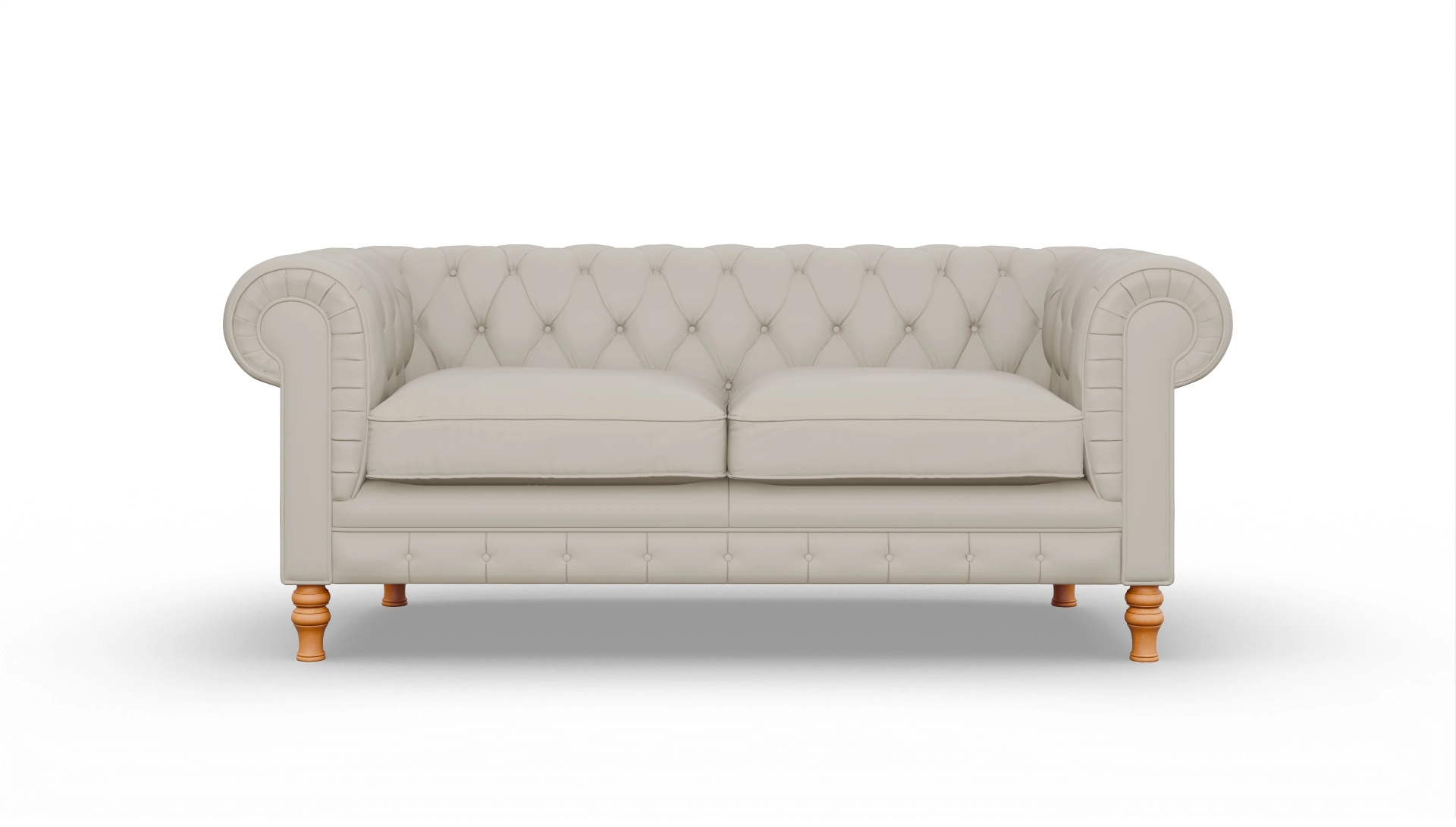 Chesterfield Sofa Countess Ansicht des Produktes Countess 2-Sitzer in Leder weiß