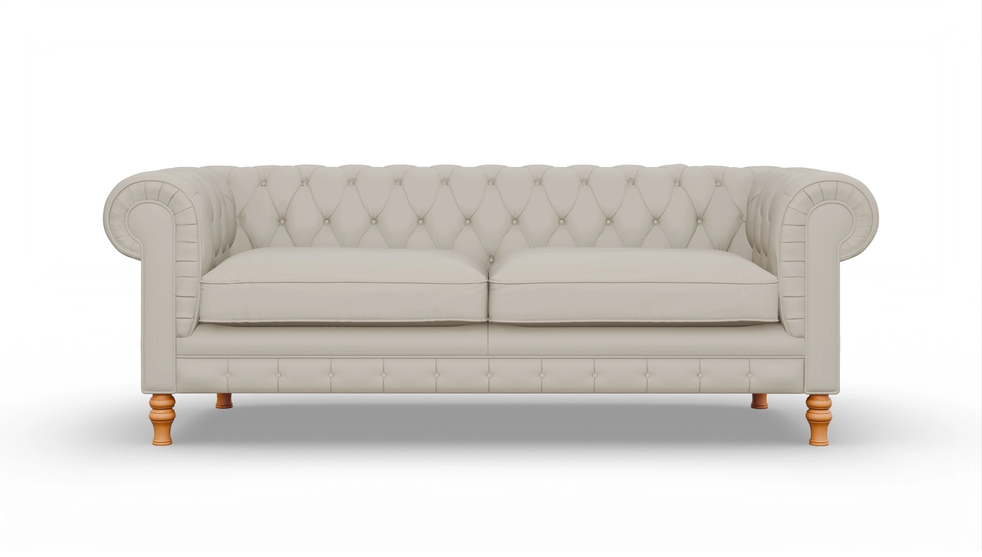 Chesterfield Sofa Countess Ansicht des Produktes Countess 3-Sitzer in Leder weiß