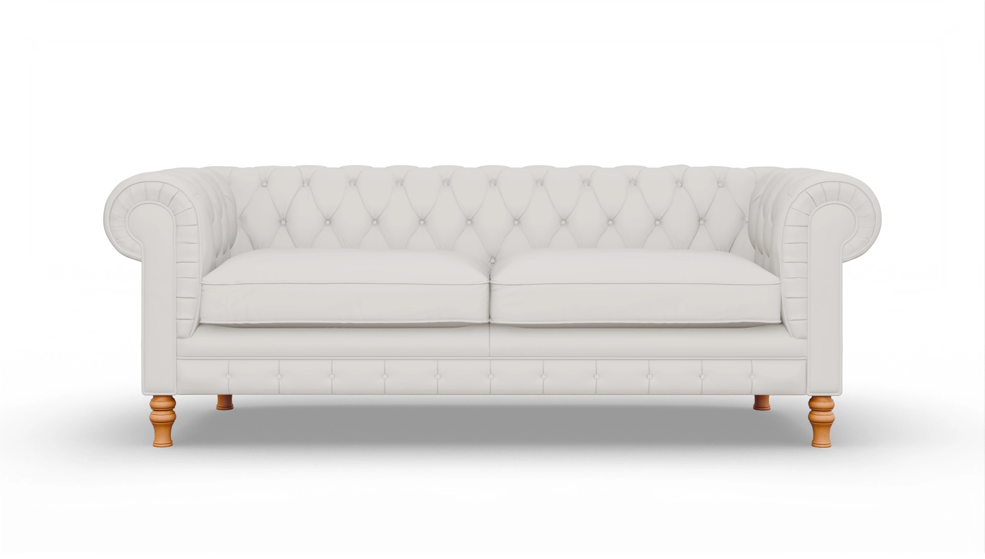 Chesterfield Sofa Countess Ansicht des Produktes Countess 3-Sitzer in Leder weiß